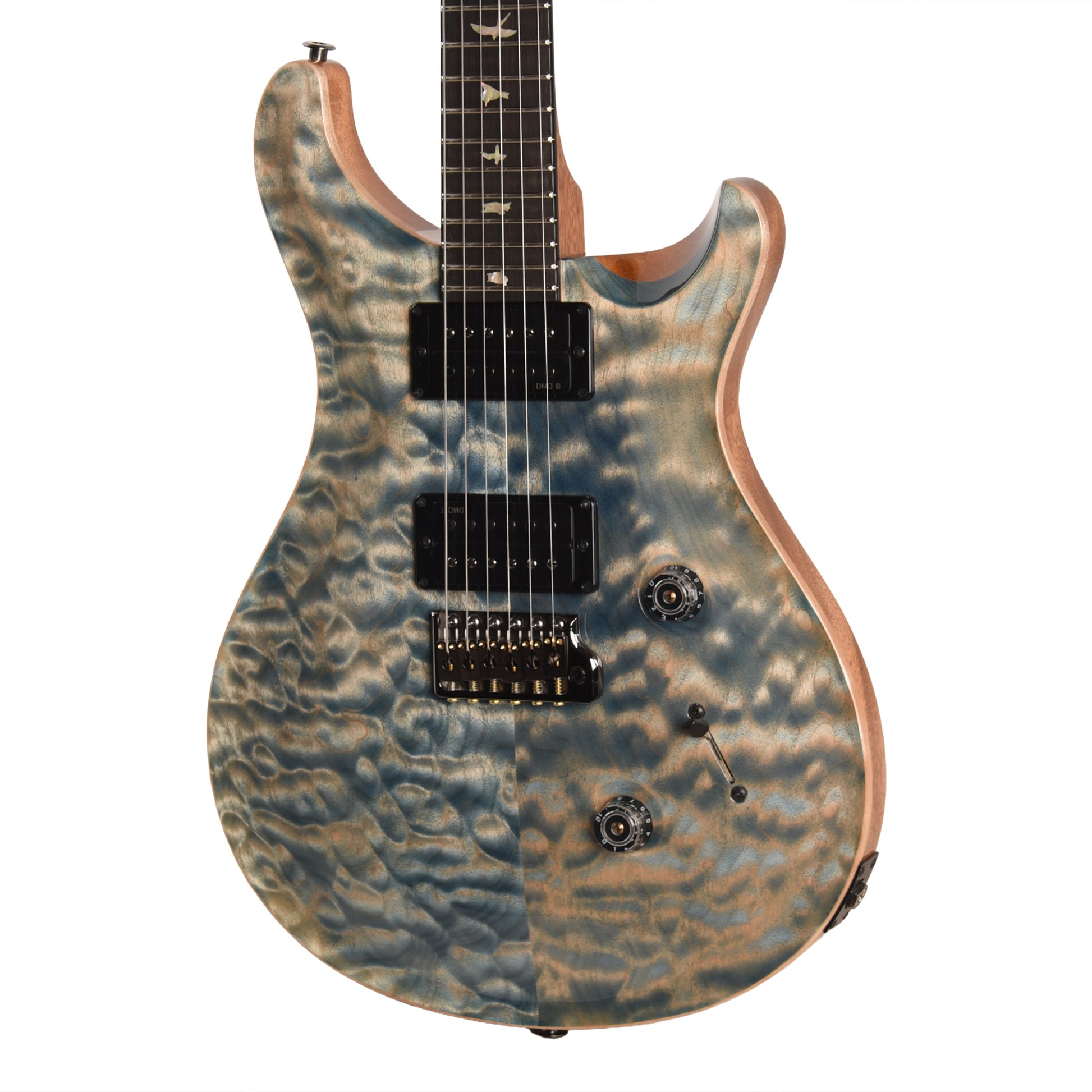 PRS Custom 24 Quilt Artist Top Quilte Maple Top Awabi Birds Private Stock Faded Indigo w/Natural Back Electric Guitars