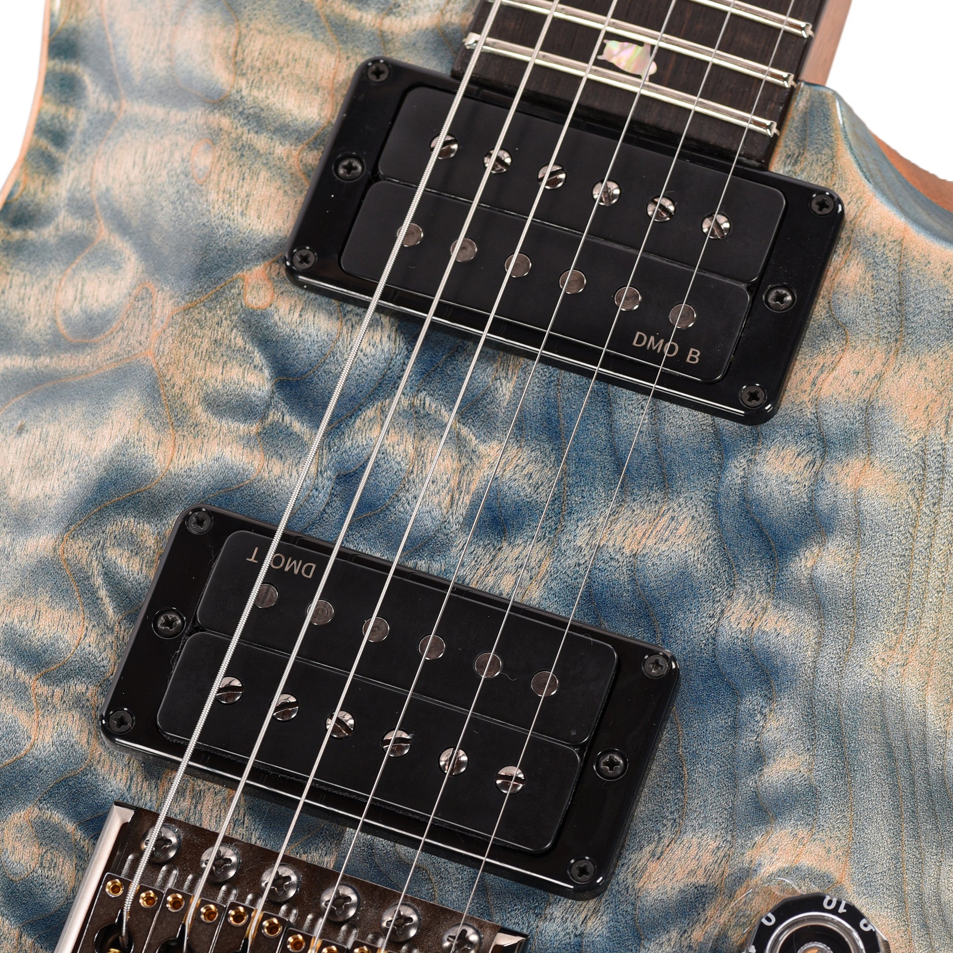 PRS Custom 24 Quilt Artist Top Quilte Maple Top Awabi Birds Private Stock Faded Indigo w/Natural Back Electric Guitars