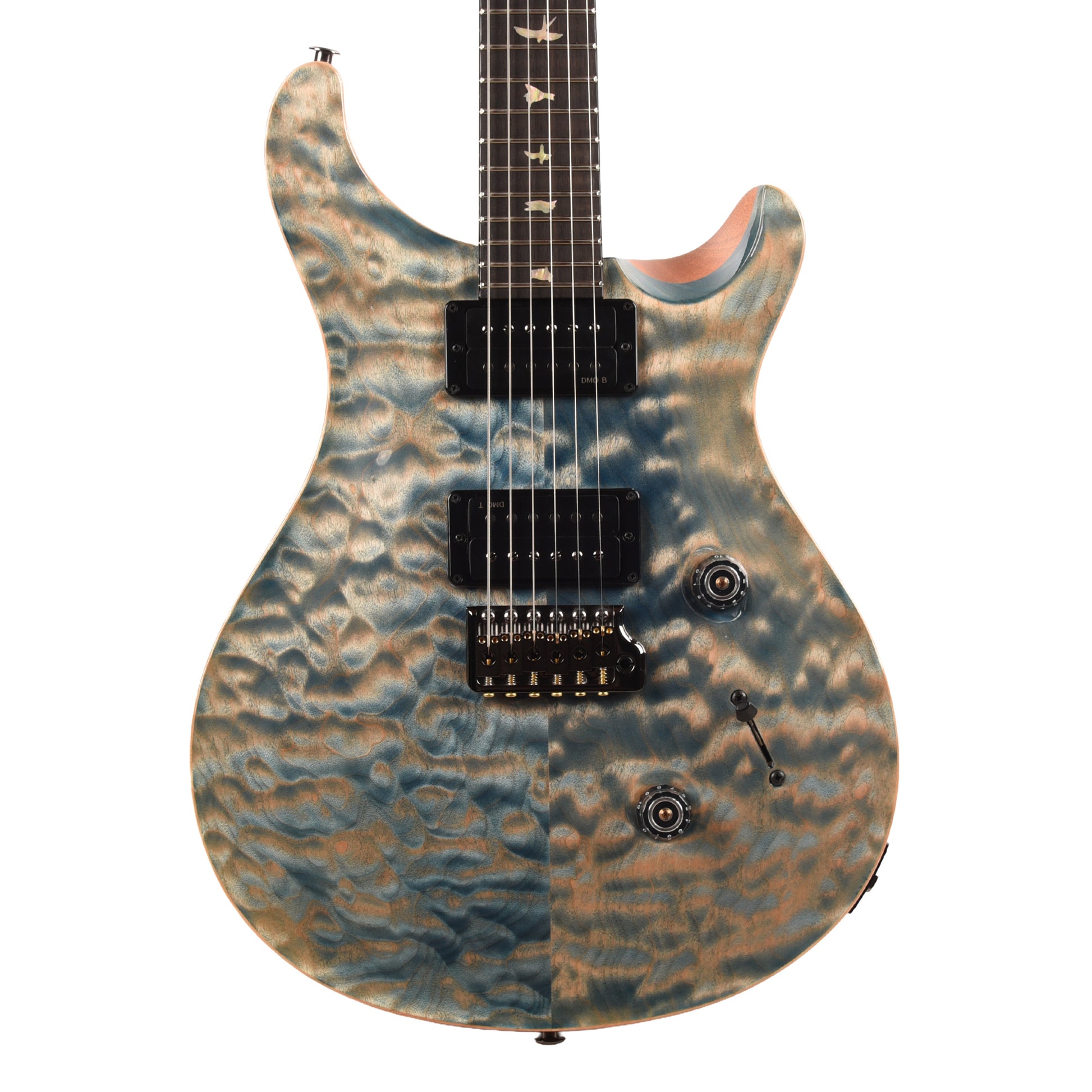 PRS Custom 24 Quilt Artist Top Quilte Maple Top Awabi Birds Private Stock Faded Indigo w/Natural Back Electric Guitars