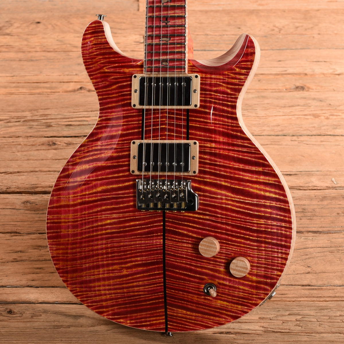 PRS Private Stock #11763 Santana Curly Maple/Swamp Ash w/w/Stained Curly Maple Neck & Fingerboard Raspberry Lemon 2025 Electric Guitars