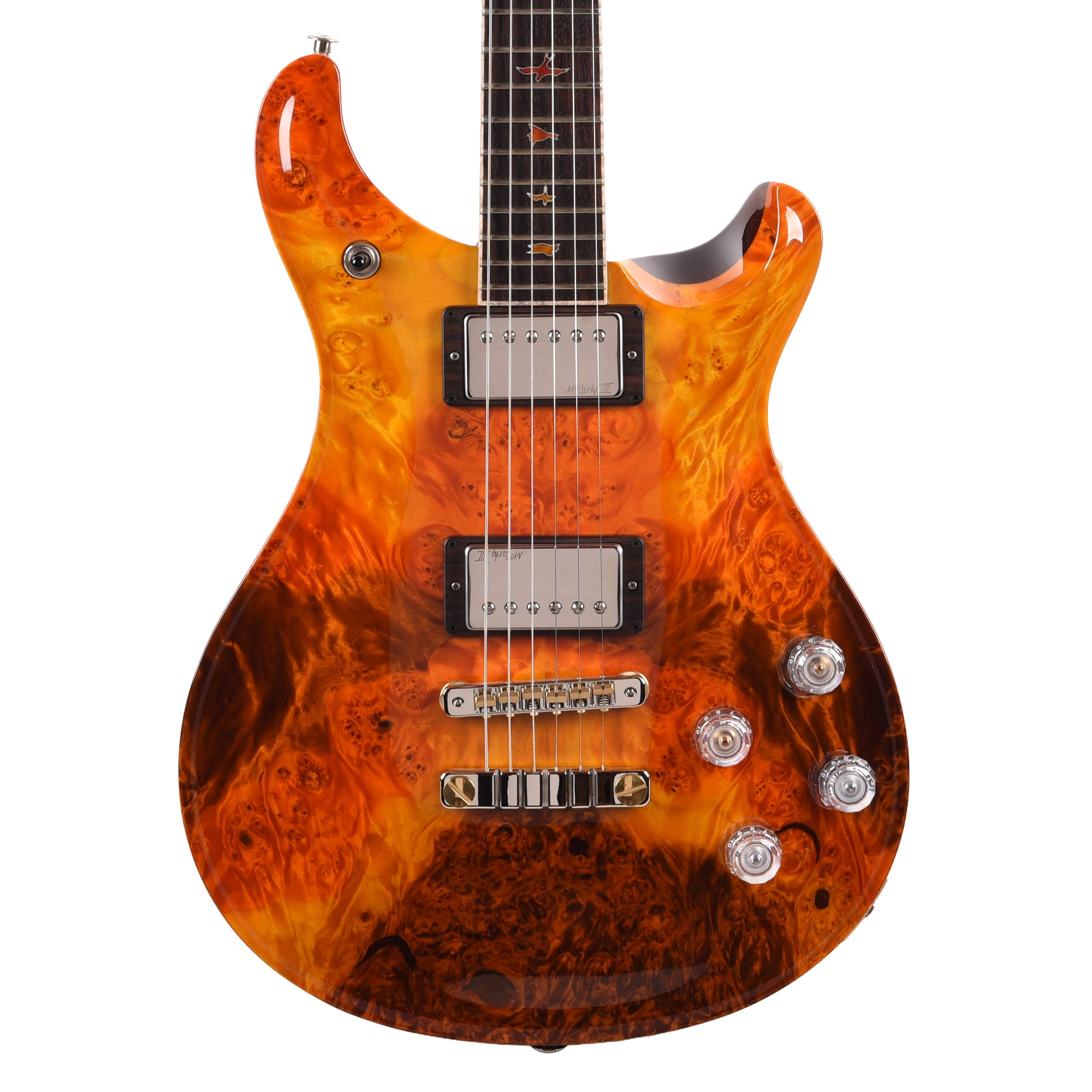 PRS Private Stock #12219 McCarty 594 Maple Burl/African Mahogany Fall Leaf Stain w/Maple Burl Bird Inlays Electric Guitars