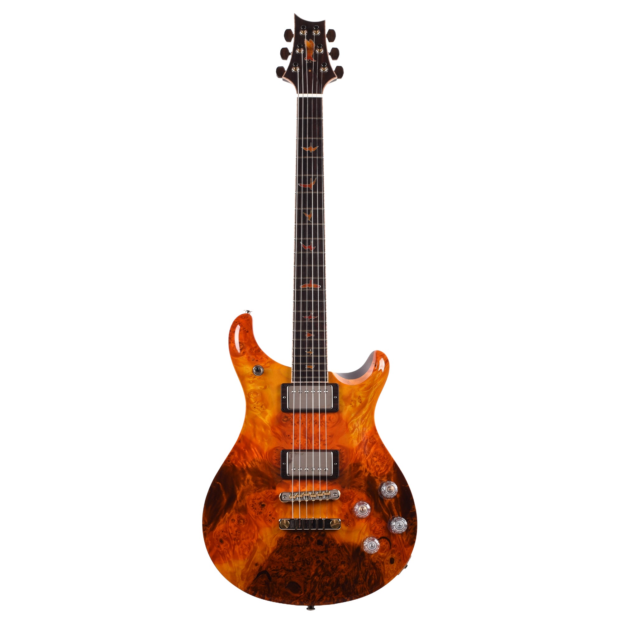 PRS Private Stock #12219 McCarty 594 Maple Burl/African Mahogany Fall Leaf Stain w/Maple Burl Bird Inlays Electric Guitars
