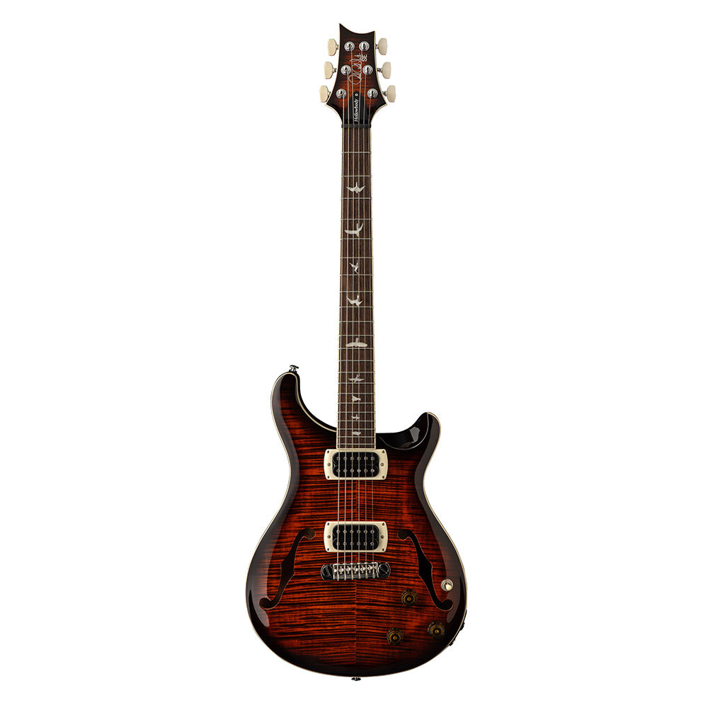 PRS SE Flat Back Hollowbody I Piezo Orange Tiger Smokeburst Electric Guitars