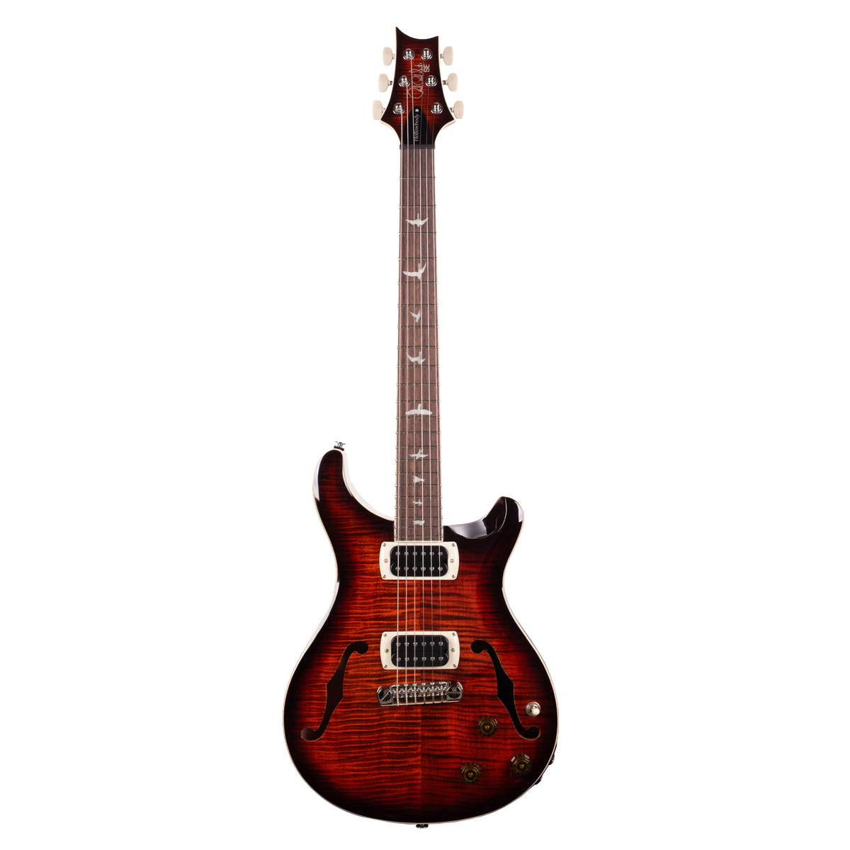 PRS SE Flat Back Hollowbody I Piezo Orange Tiger Smokeburst Electric Guitars