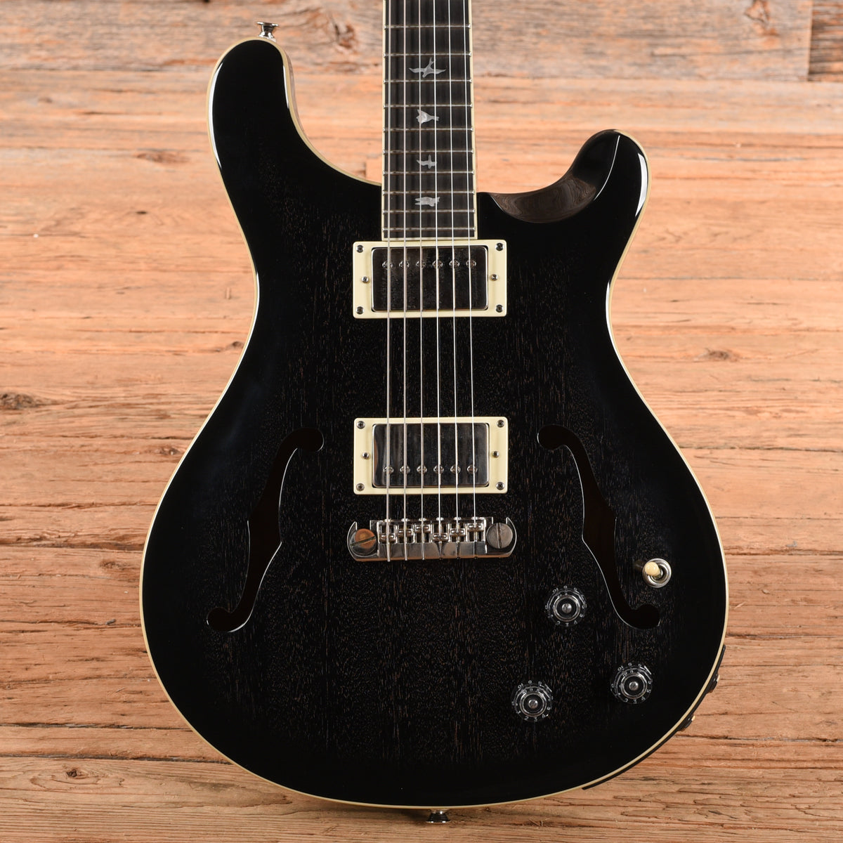 PRS SE Hollowbody Standard Piezo Trans-Black Electric Guitars