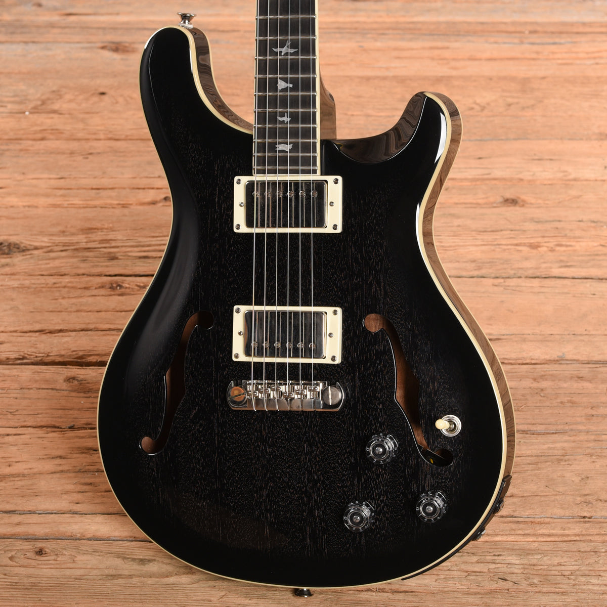 PRS SE Hollowbody Standard Piezo Trans-Black Electric Guitars