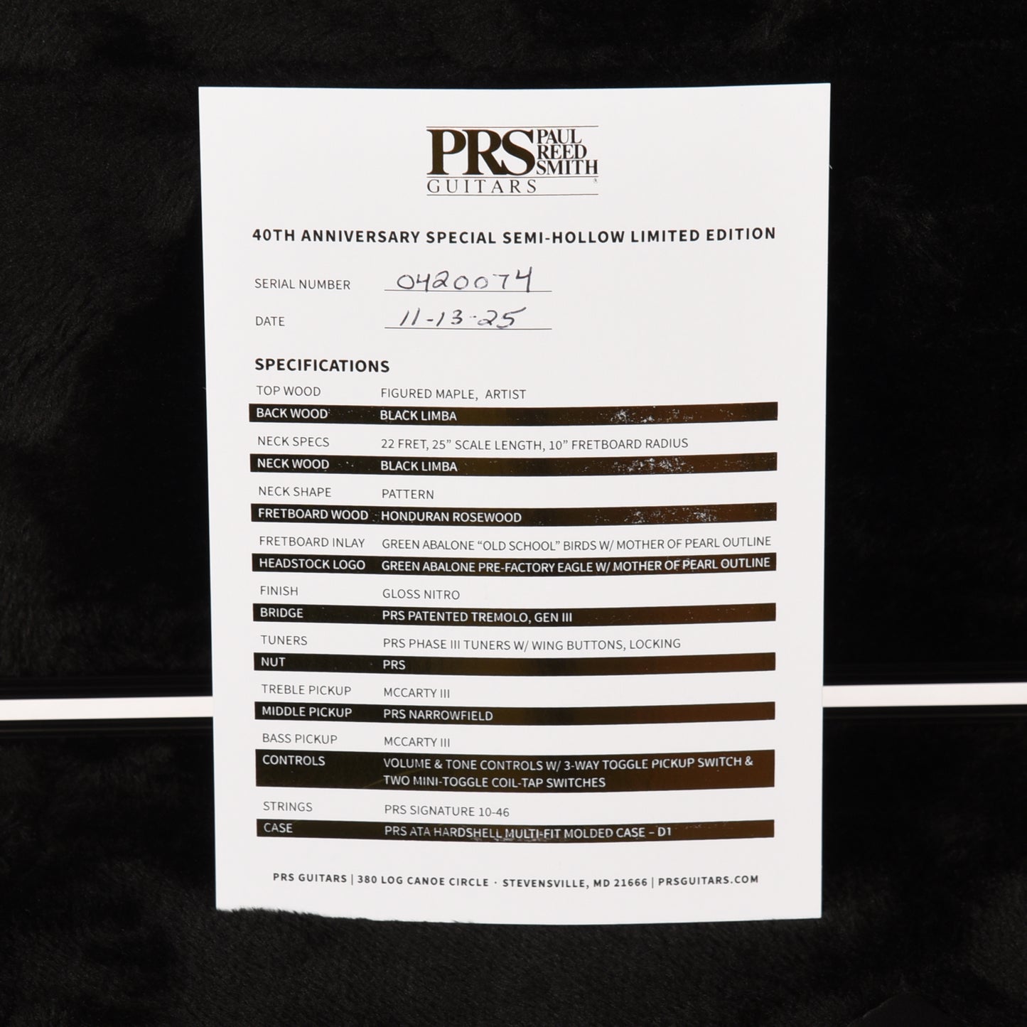 PRS 40th Anniversary Limited Edition Special Semi-Hollow Faded Whale Blue w/Natural Back Electric Guitars / Semi-Hollow