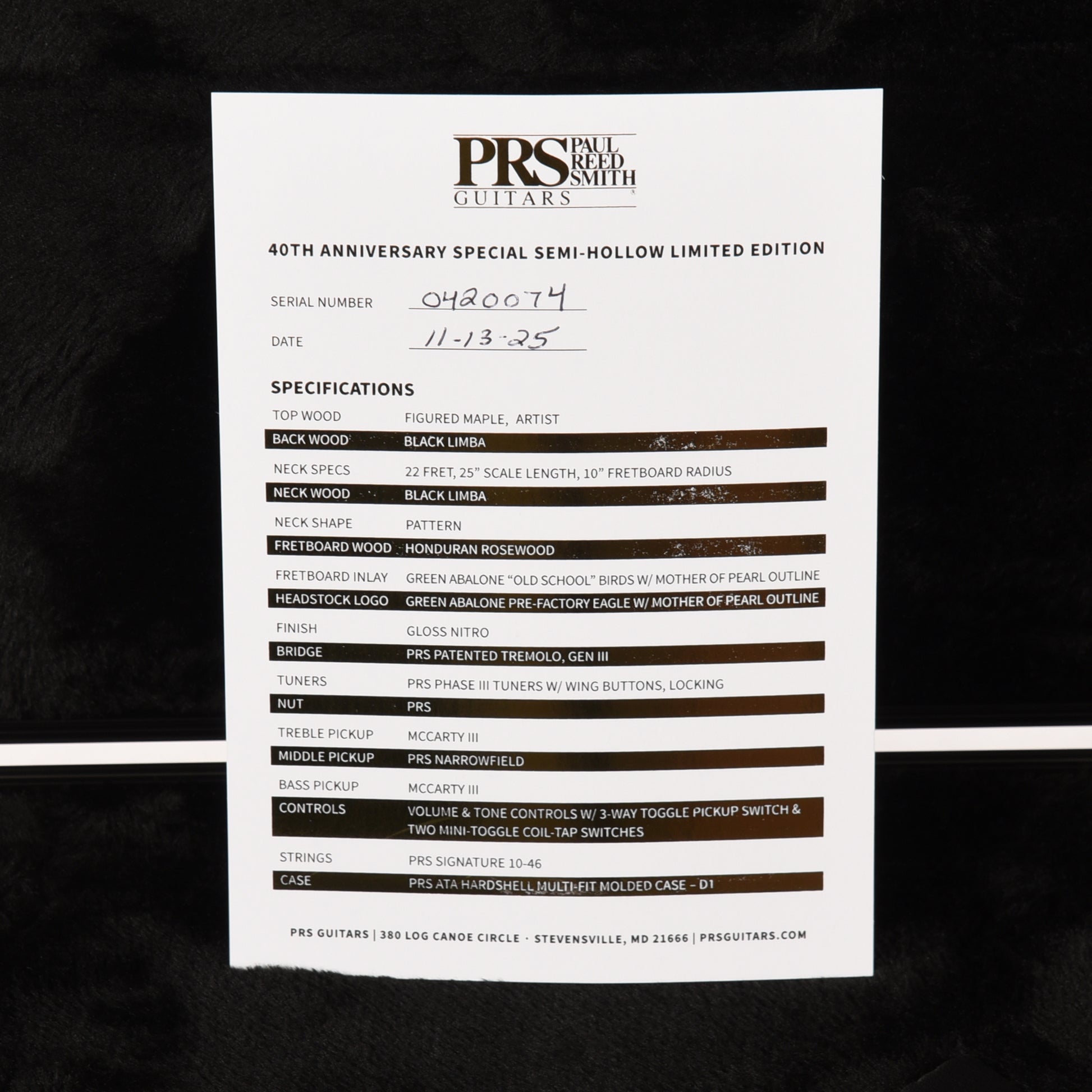 PRS 40th Anniversary Limited Edition Special Semi-Hollow Faded Whale Blue w/Natural Back Electric Guitars / Semi-Hollow