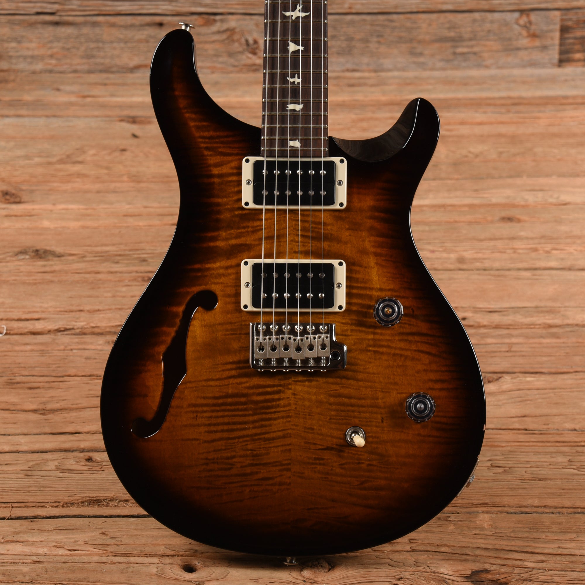 PRS CE 24 Semi-Hollow Black Amber Electric Guitars / Semi-Hollow
