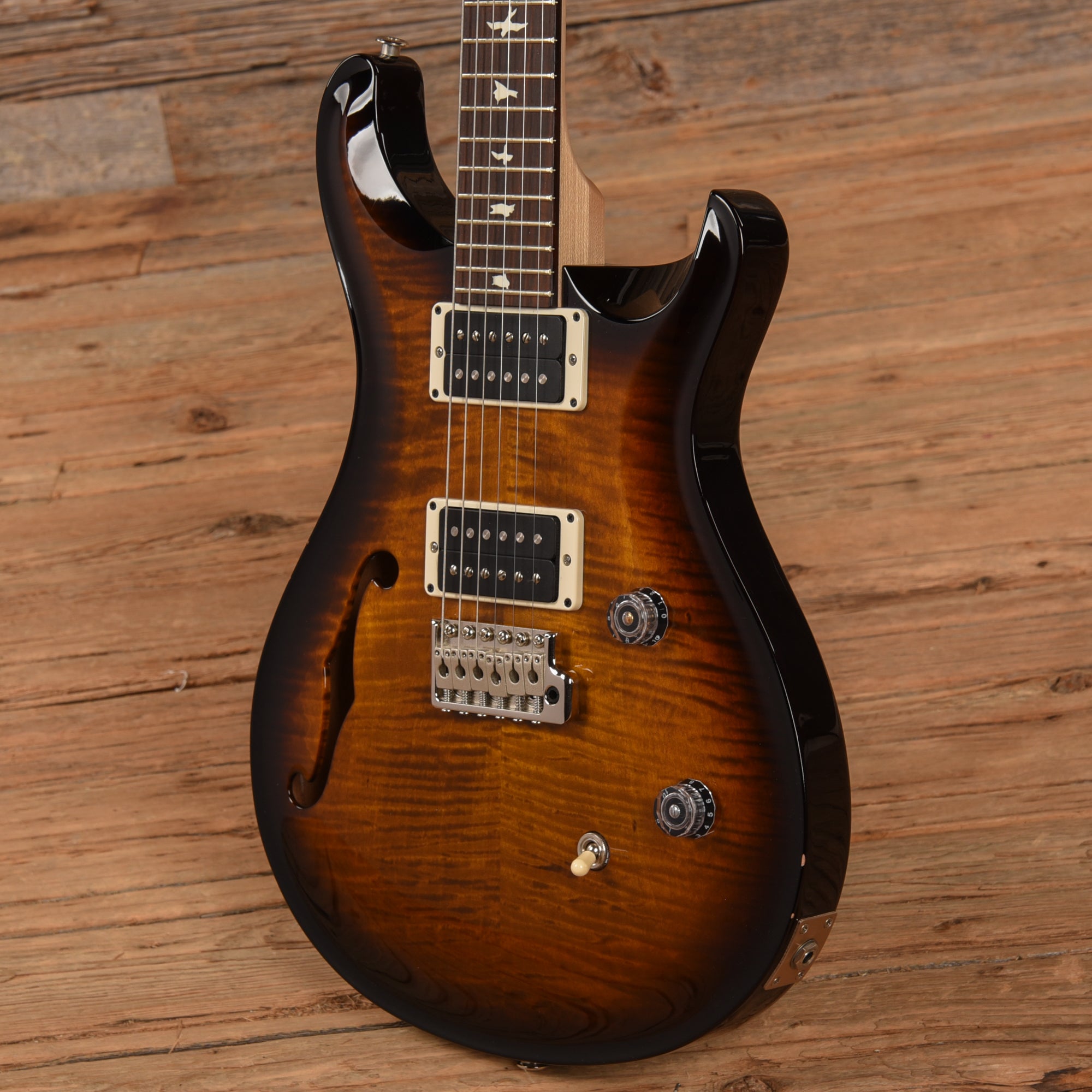PRS CE 24 Semi-Hollow Black Amber Electric Guitars / Semi-Hollow