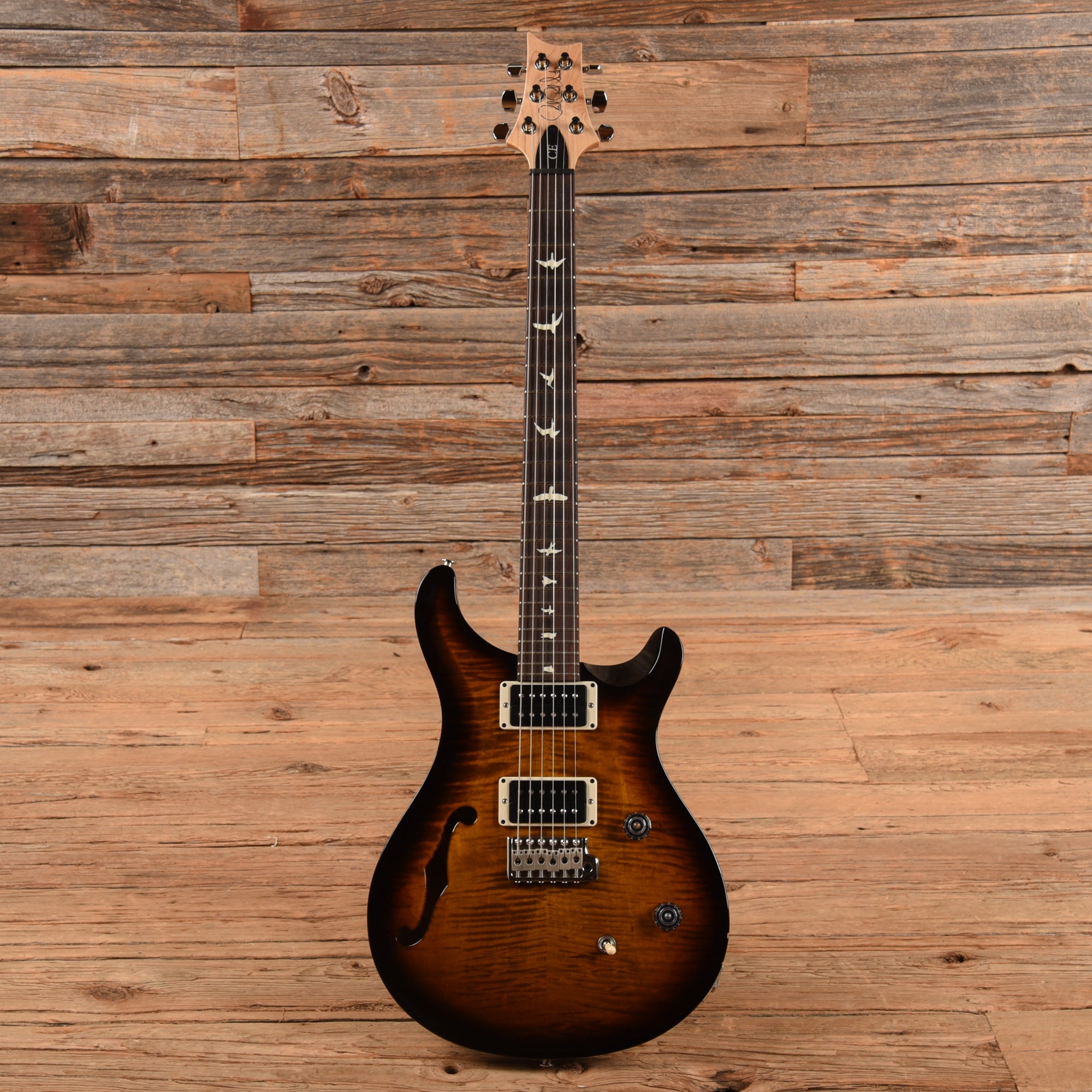 PRS CE 24 Semi-Hollow Black Amber Electric Guitars / Semi-Hollow