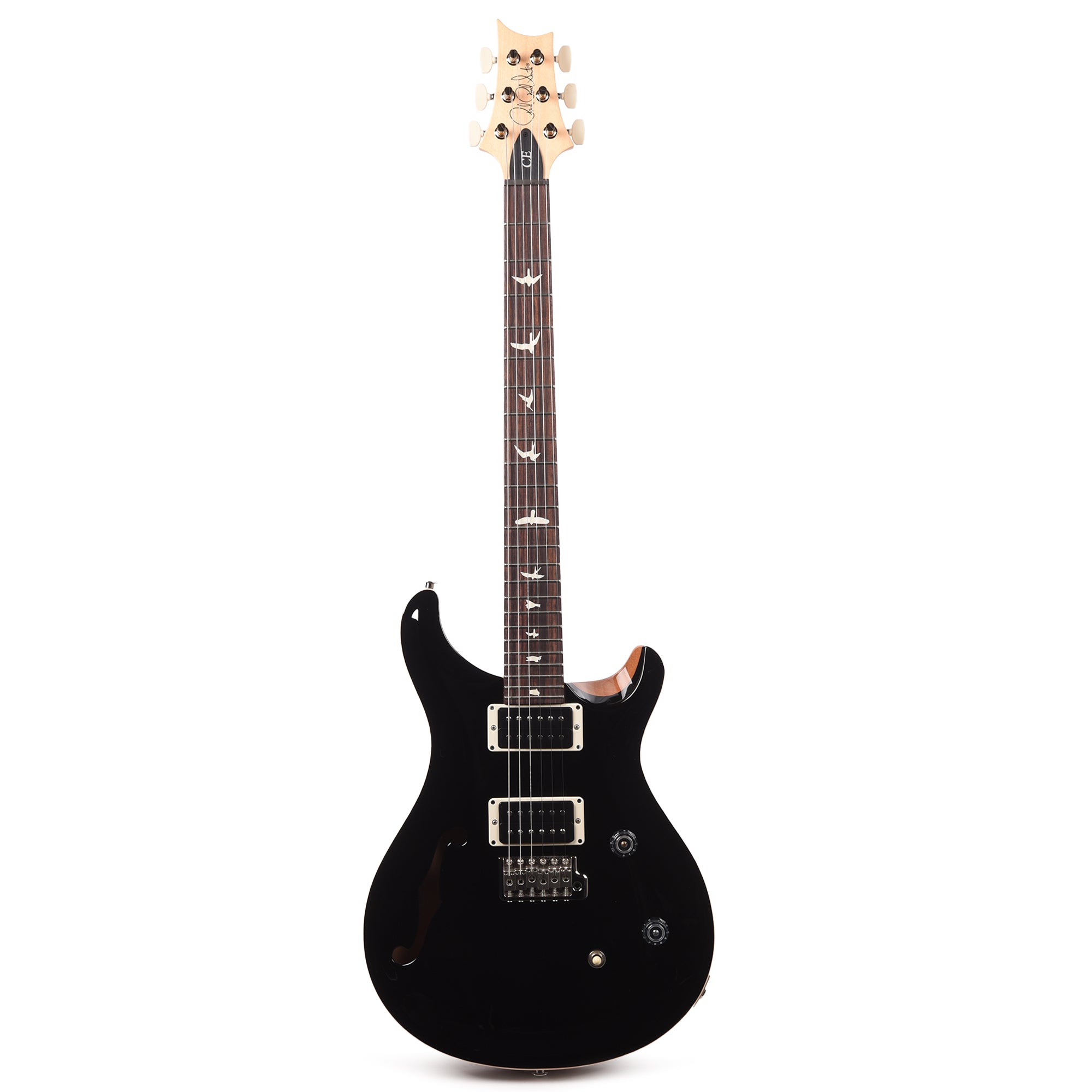 PRS CE 24 Semi-Hollow Black Top w/w/Natural Back Electric Guitars / Semi-Hollow