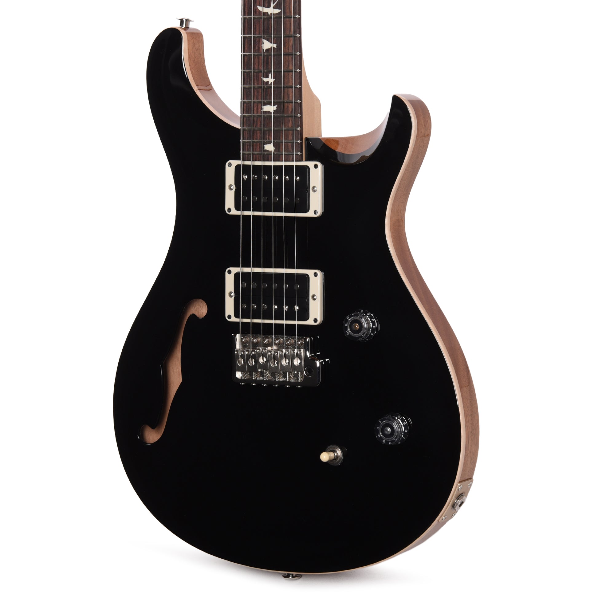 PRS CE 24 Semi-Hollow Black Top w/w/Natural Back Electric Guitars / Semi-Hollow