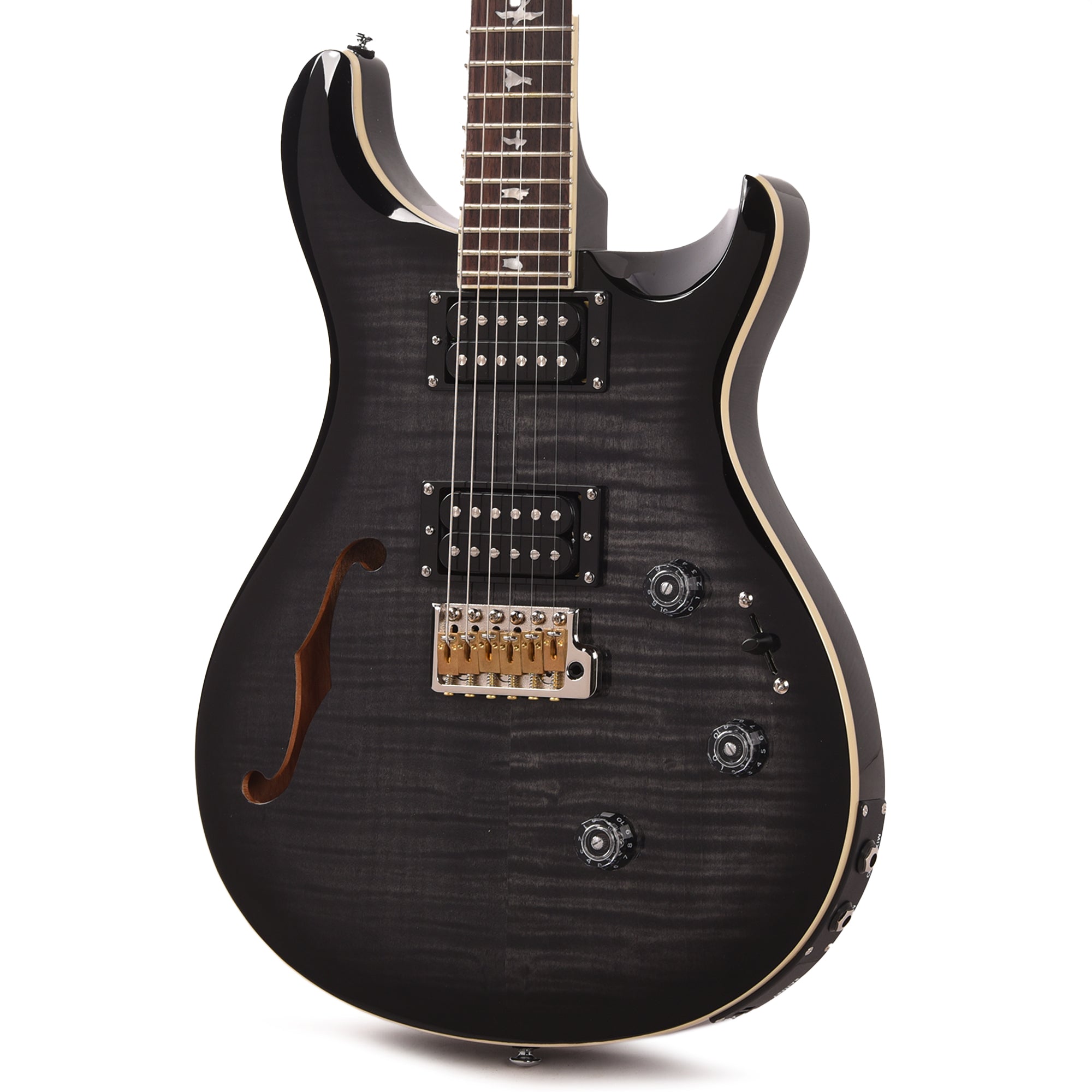 PRS SE Custom 24 Semi-Hollow Piezo Charcoal Burst Electric Guitars / Semi-Hollow