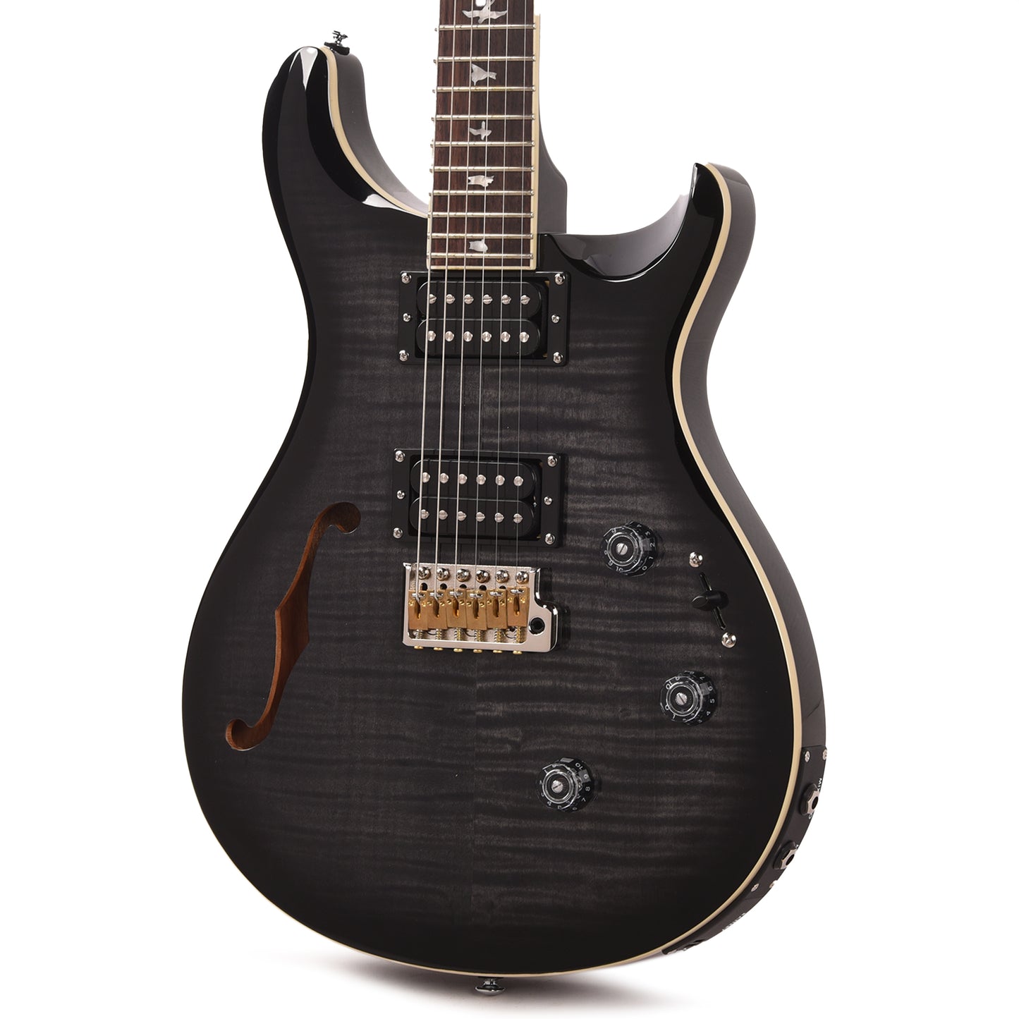 PRS SE Custom 24 Semi-Hollow Piezo Charcoal Burst Electric Guitars / Semi-Hollow