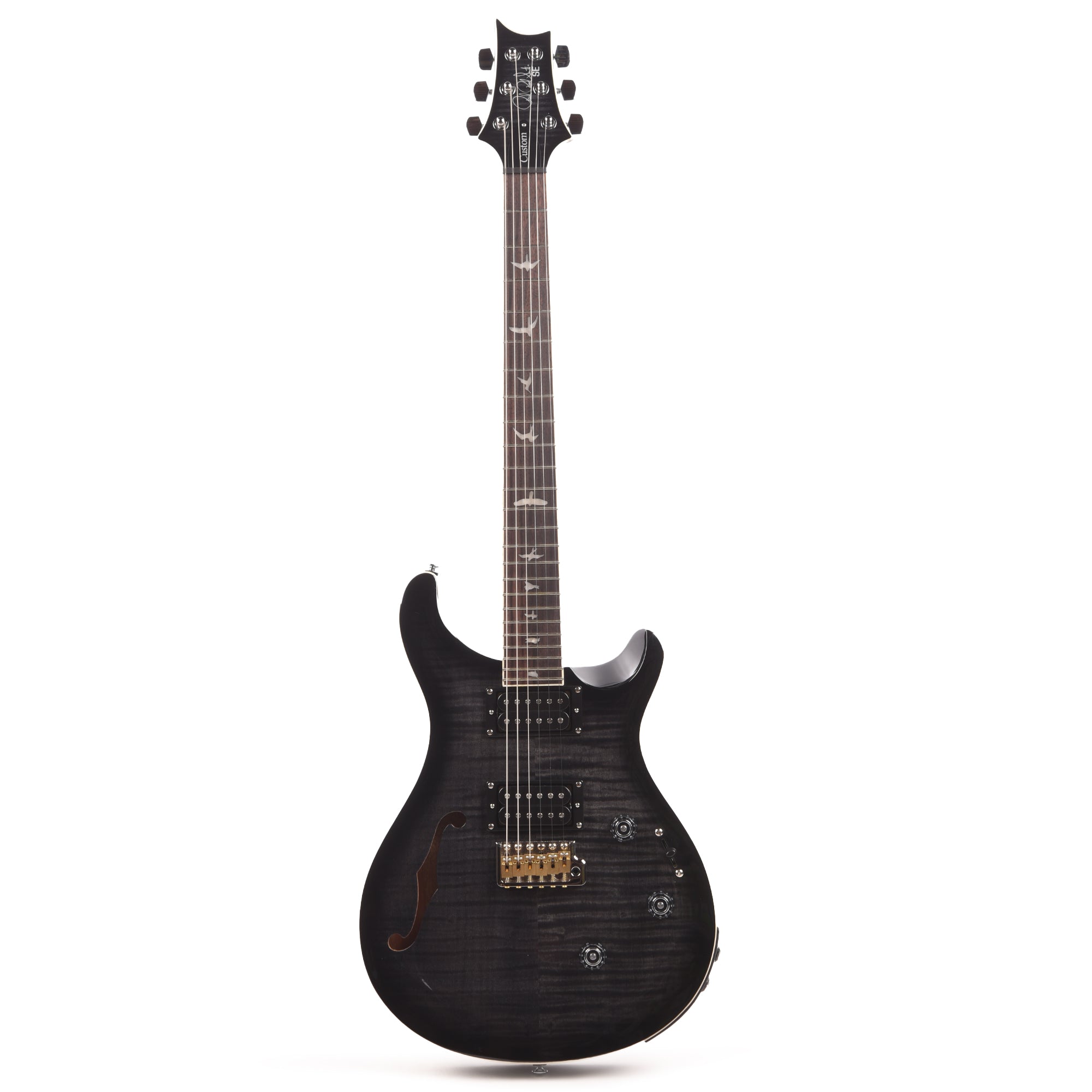 PRS SE Custom 24 Semi-Hollow Piezo Charcoal Burst Electric Guitars / Semi-Hollow
