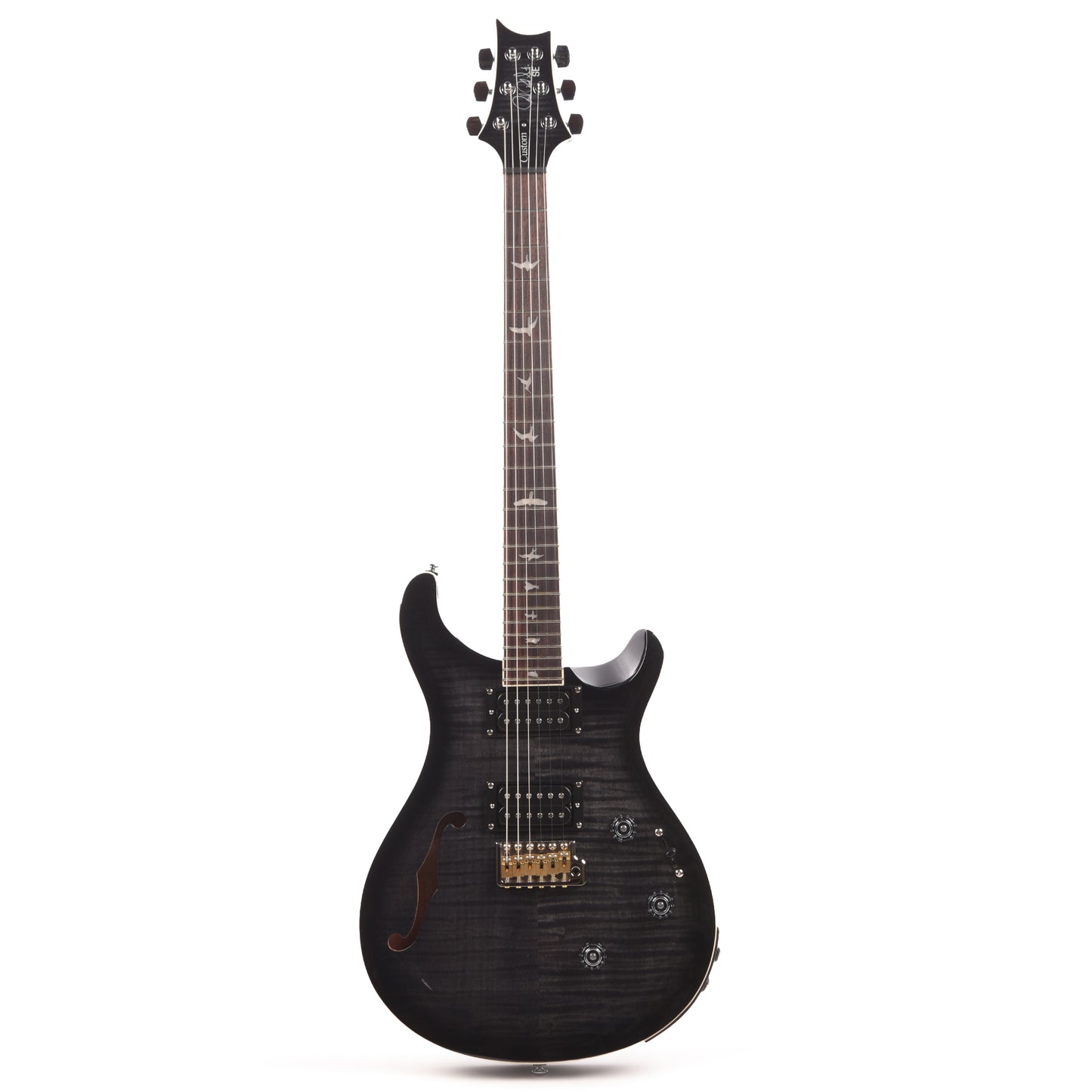PRS SE Custom 24 Semi-Hollow Piezo Charcoal Burst Electric Guitars / Semi-Hollow