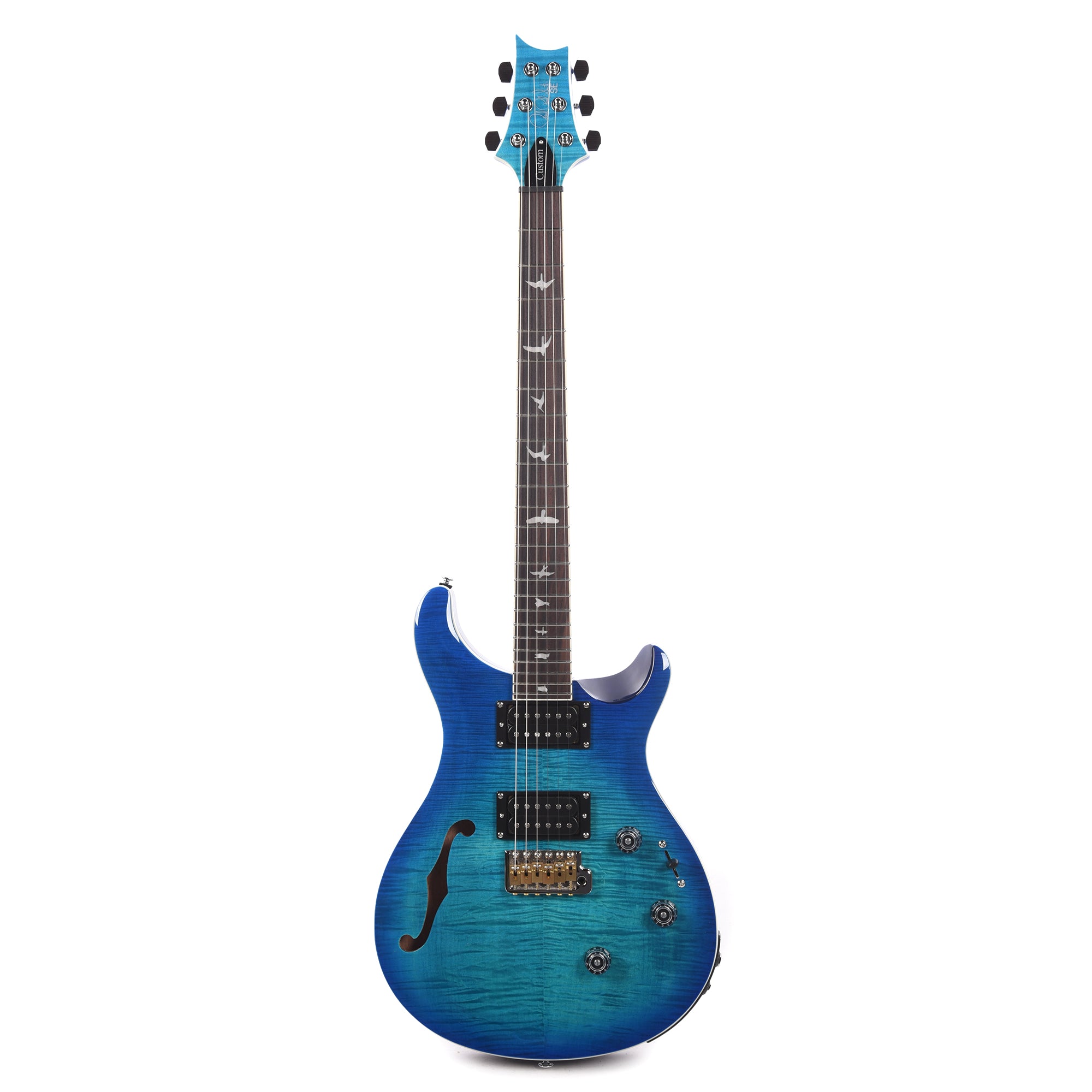 PRS SE Custom 24 Semi-Hollow Piezo Lake Blue Electric Guitars / Semi-Hollow