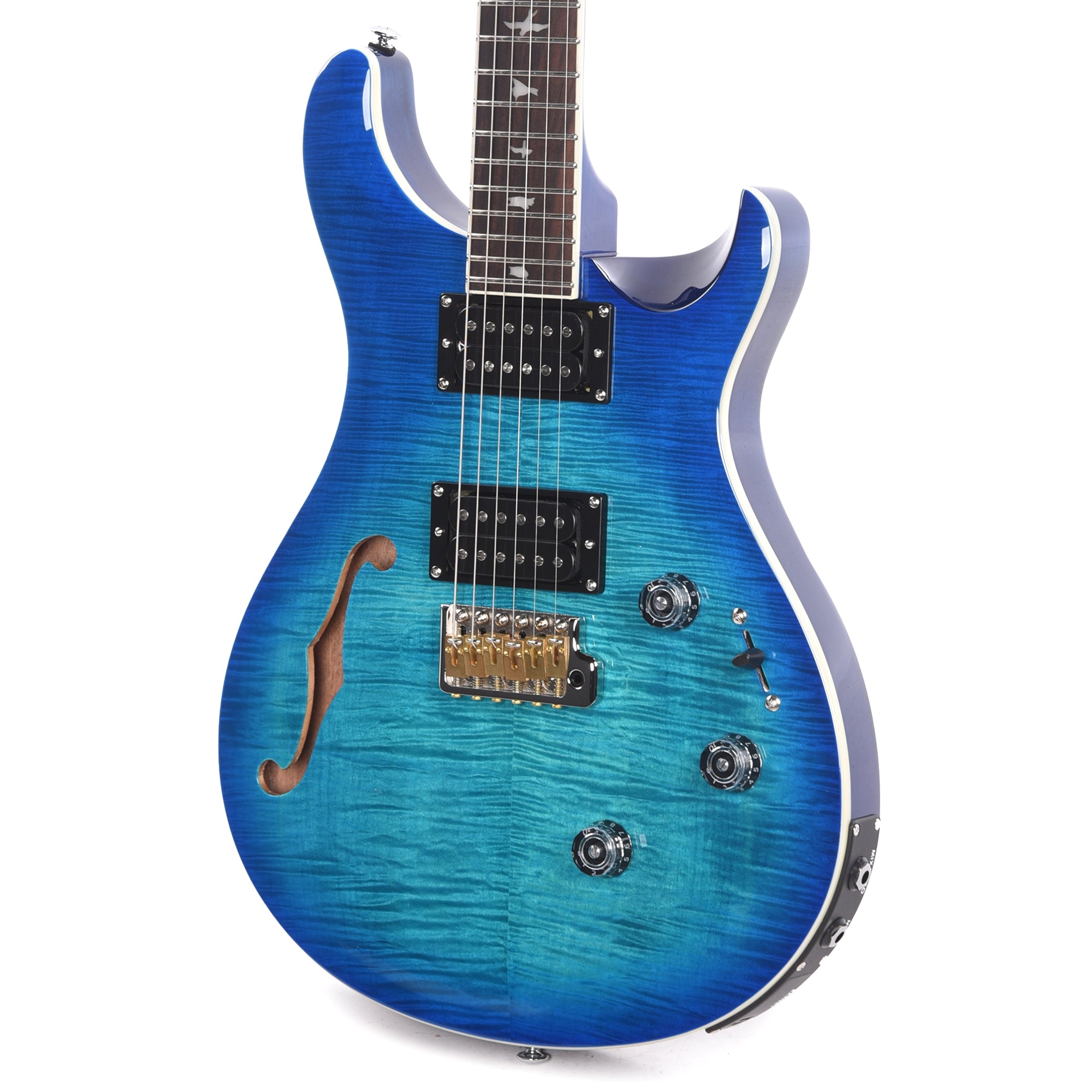 PRS SE Custom 24 Semi-Hollow Piezo Lake Blue Electric Guitars / Semi-Hollow