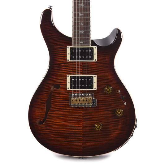PRS SE Custom 24 Semi-Hollow Piezo Orange Tiger Smokeburst Electric Guitars / Semi-Hollow