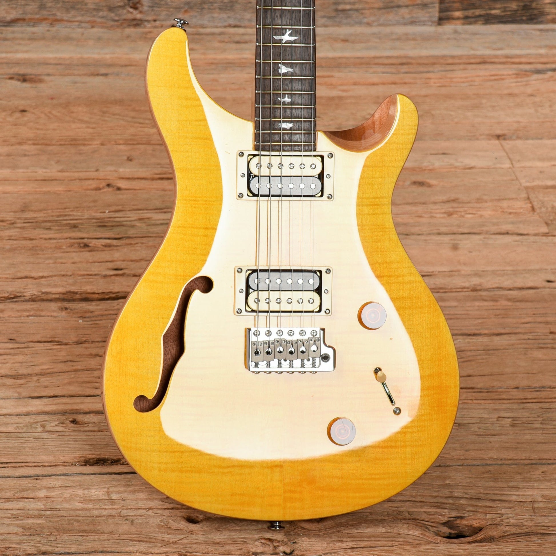 PRS SE Custom 24 Semi-Hollow Santana Yellow 2021 Electric Guitars / Semi-Hollow