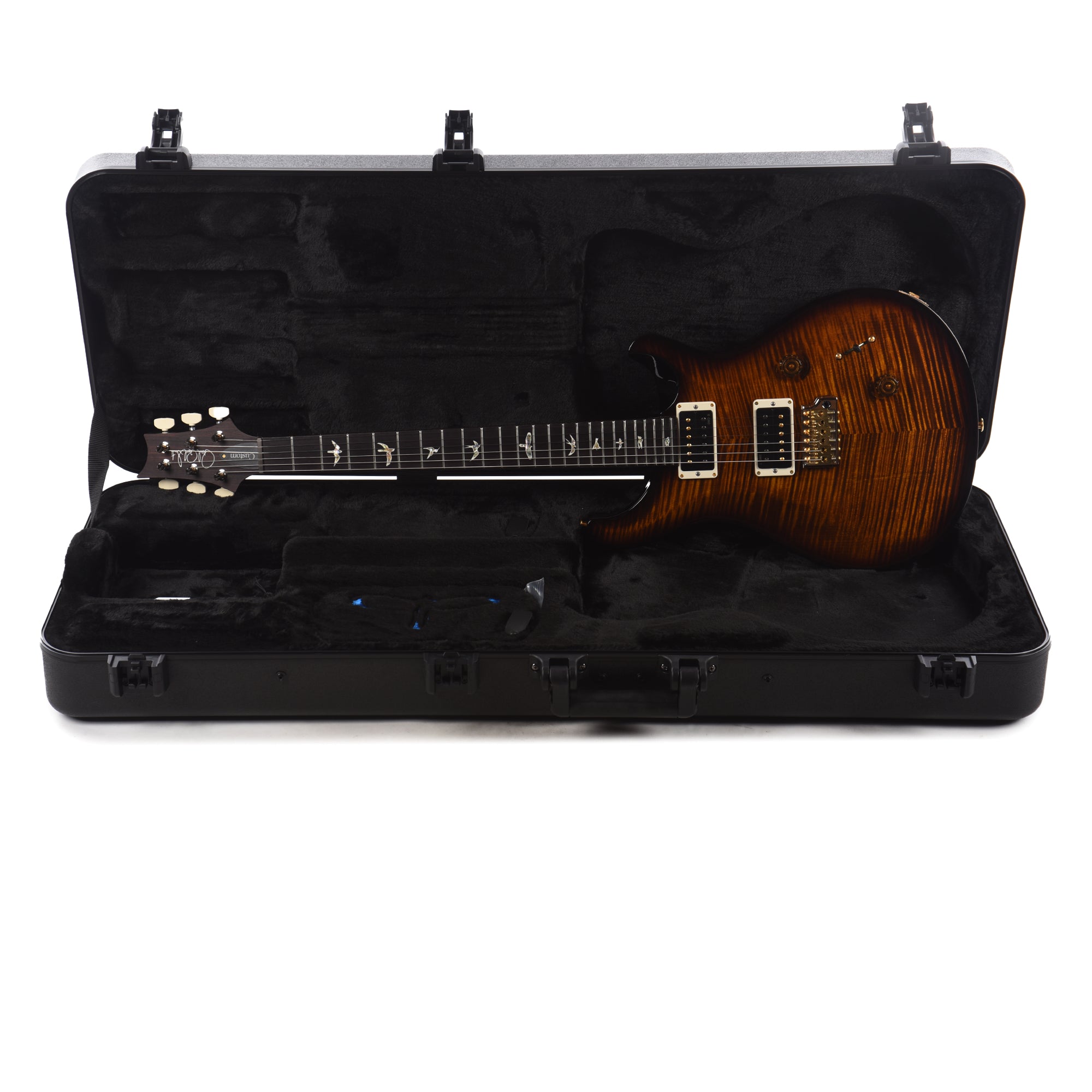 PRS Custom 24 10 Top Black Gold Wraparound Burst Electric Guitars / Solid Body