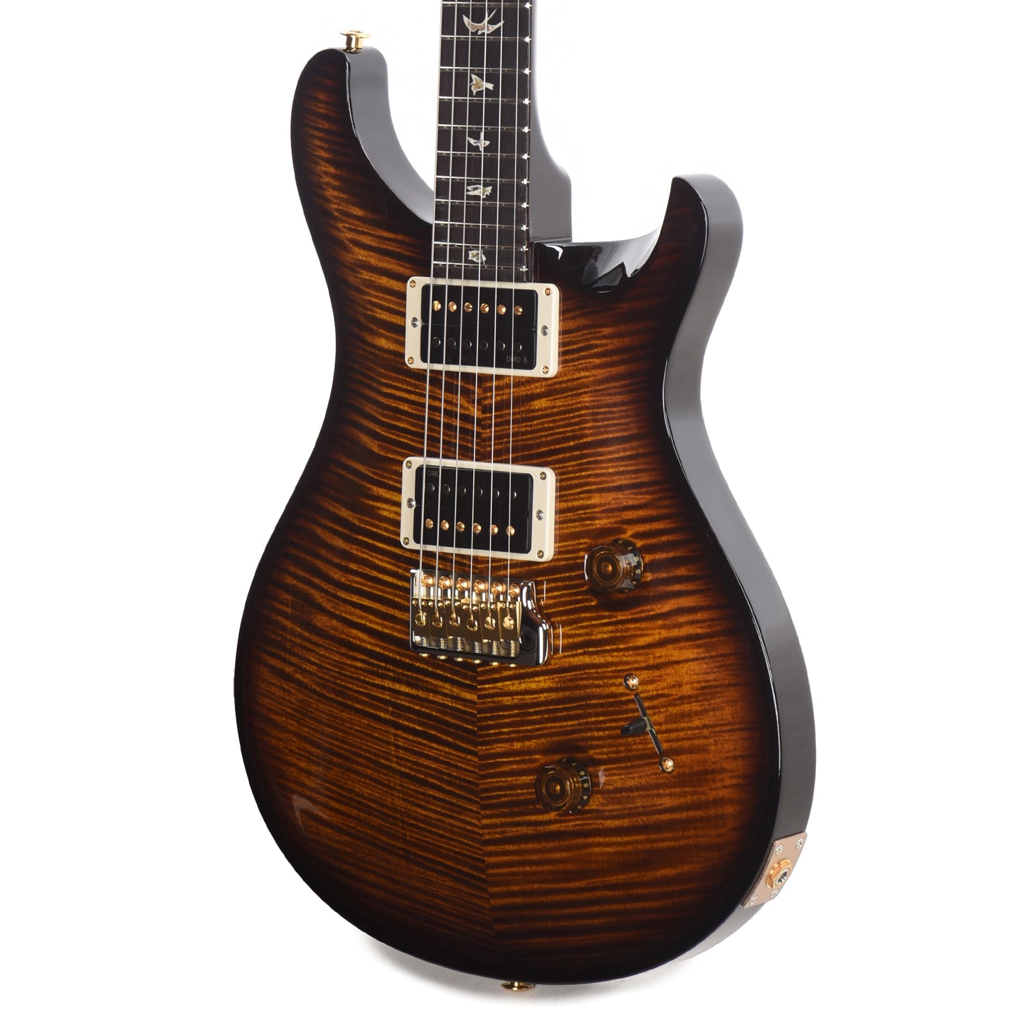 PRS Custom 24 10 Top Black Gold Wraparound Burst Electric Guitars / Solid Body