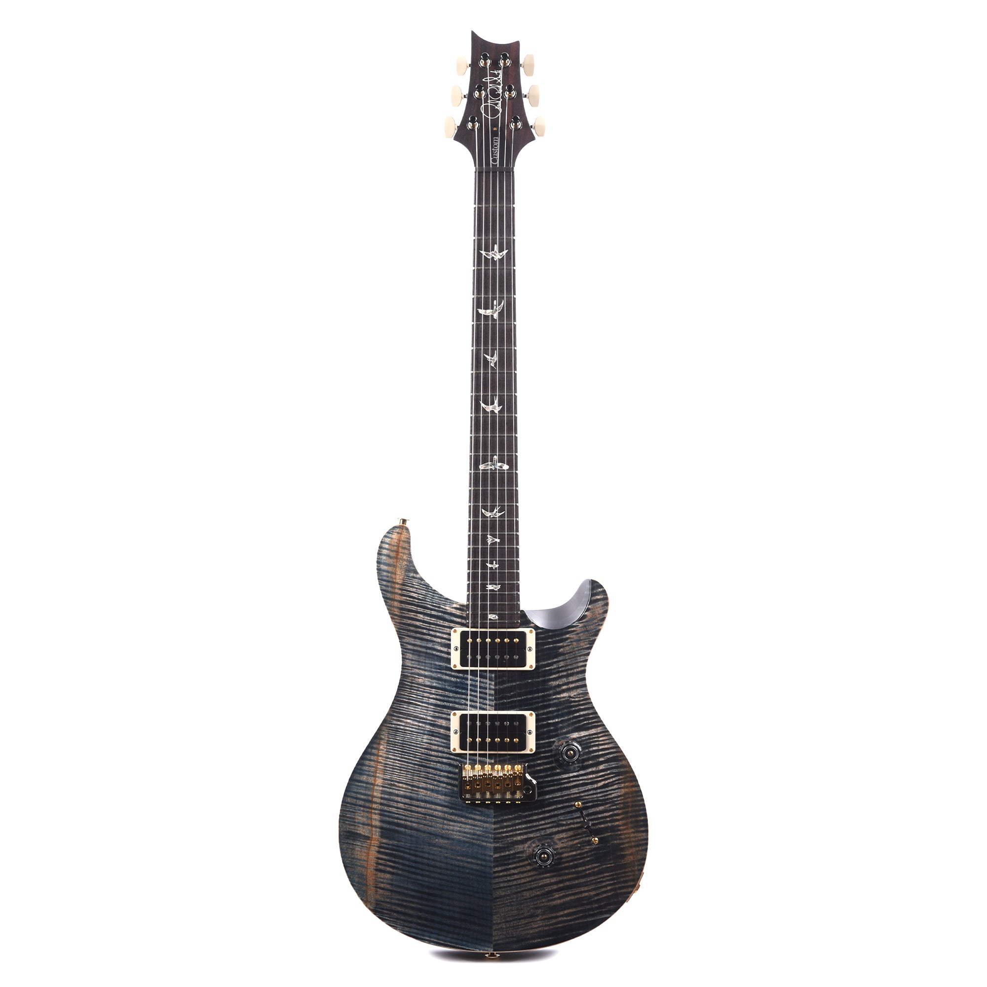 PRS Custom 24 10 Top Faded Whale Blue Electric Guitars / Solid Body