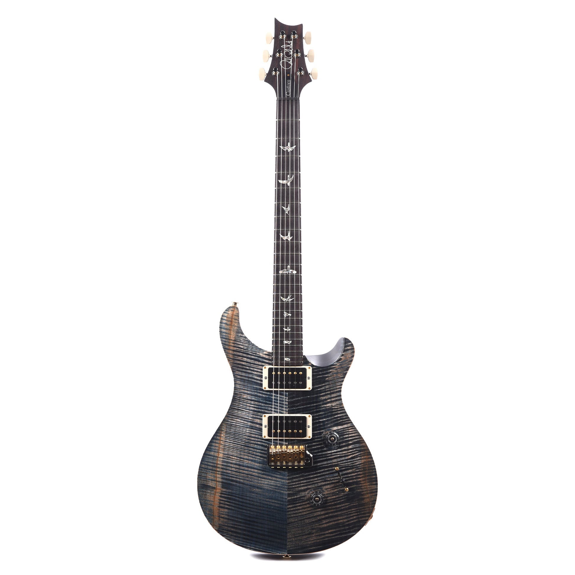 PRS Custom 24 10 Top Faded Whale Blue Electric Guitars / Solid Body