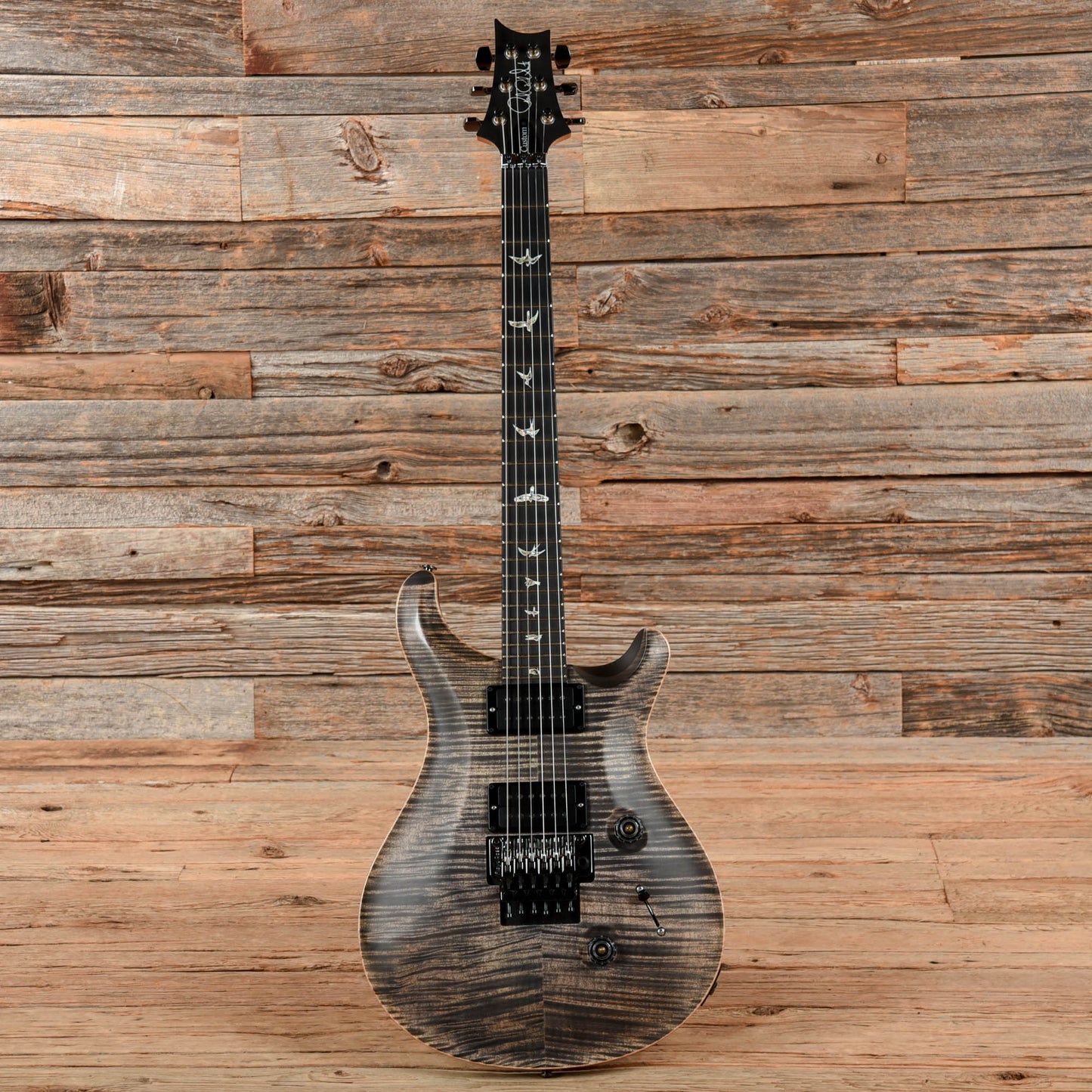 PRS Custom 24 FLoyd Wood Library 10-Top Satin Charcoal 2019 Electric Guitars / Solid Body
