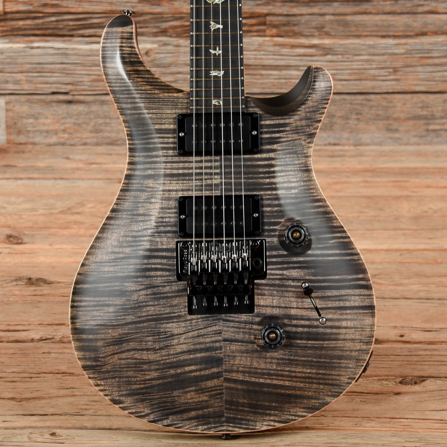 PRS Custom 24 FLoyd Wood Library 10-Top Satin Charcoal 2019 Electric Guitars / Solid Body