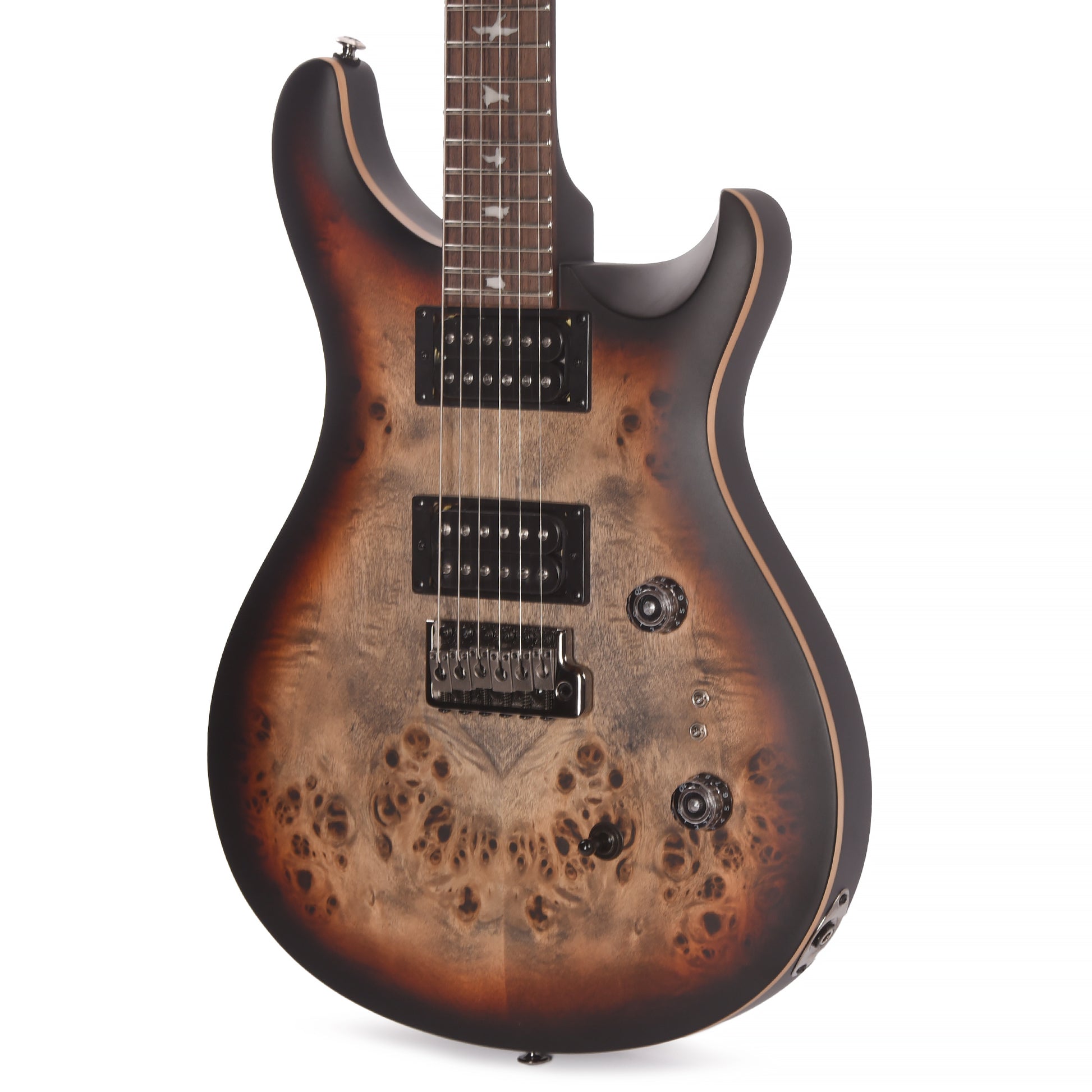 PRS Limited Edition SE Exotic Custom 24-08 Poplar Burl Charcoal Cherry Midnight Burst Electric Guitars / Solid Body