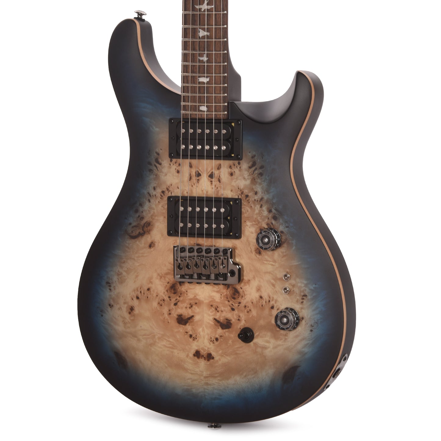 PRS Limited Edition SE Exotic Custom 24-08 Poplar Burl Lake Blue Midnight Burst Electric Guitars / Solid Body