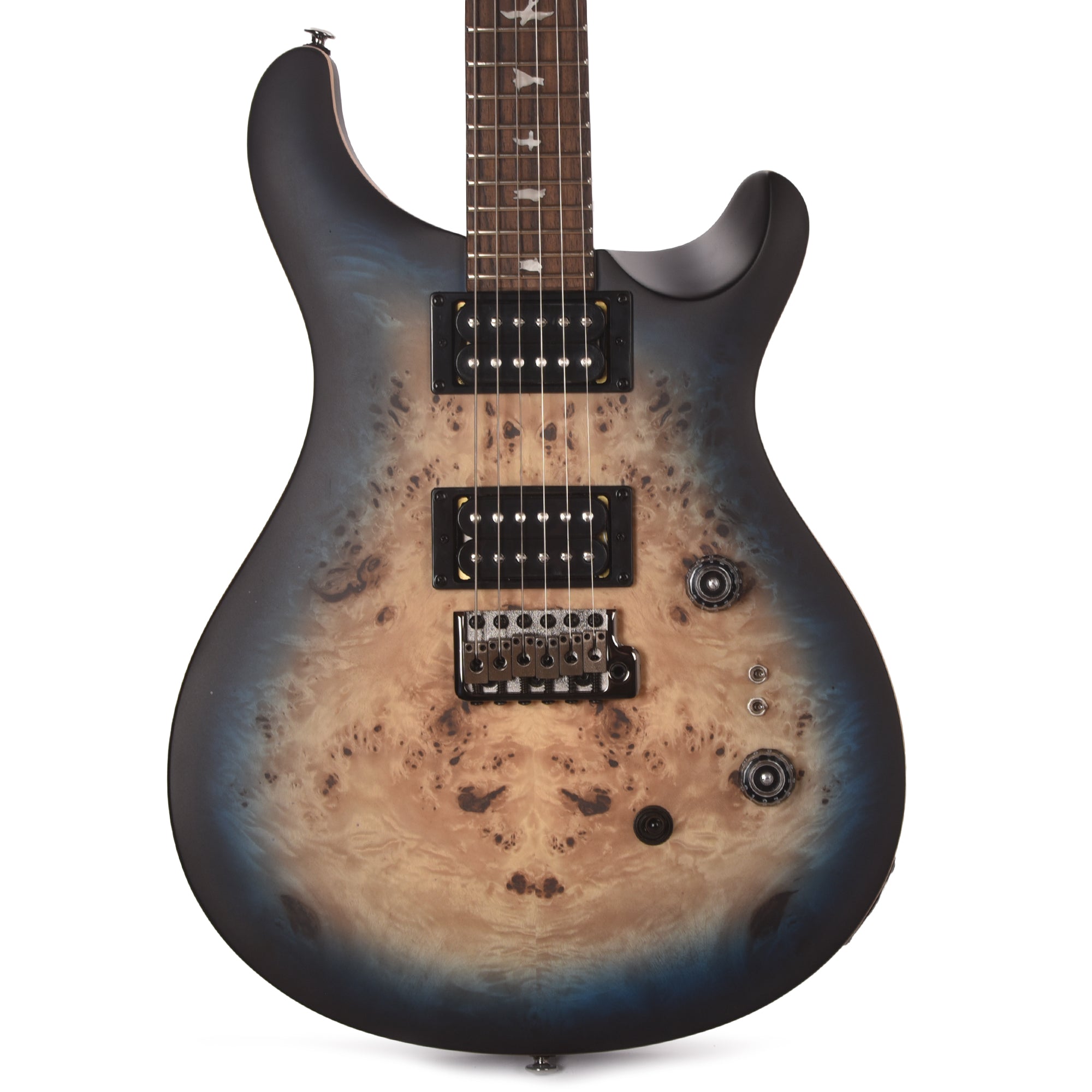 PRS Limited Edition SE Exotic Custom 24-08 Poplar Burl Lake Blue Midnight Burst Electric Guitars / Solid Body