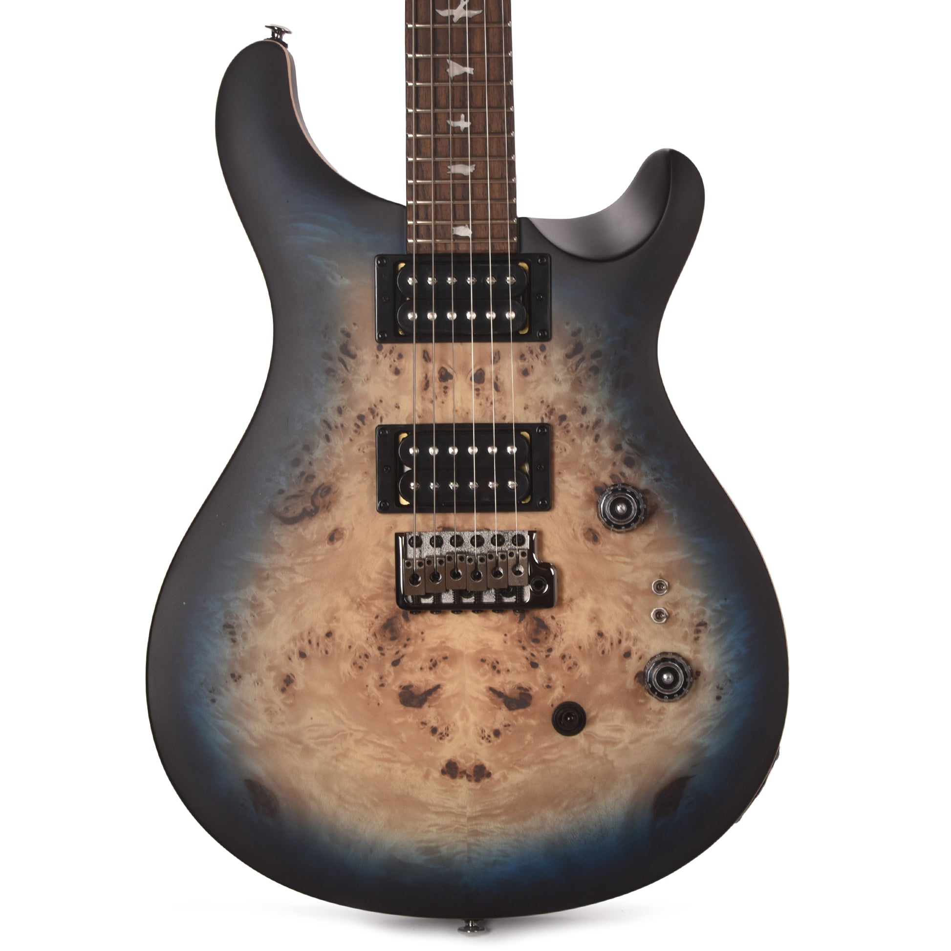 PRS Limited Edition SE Exotic Custom 24-08 Poplar Burl Lake Blue Midnight Burst Electric Guitars / Solid Body