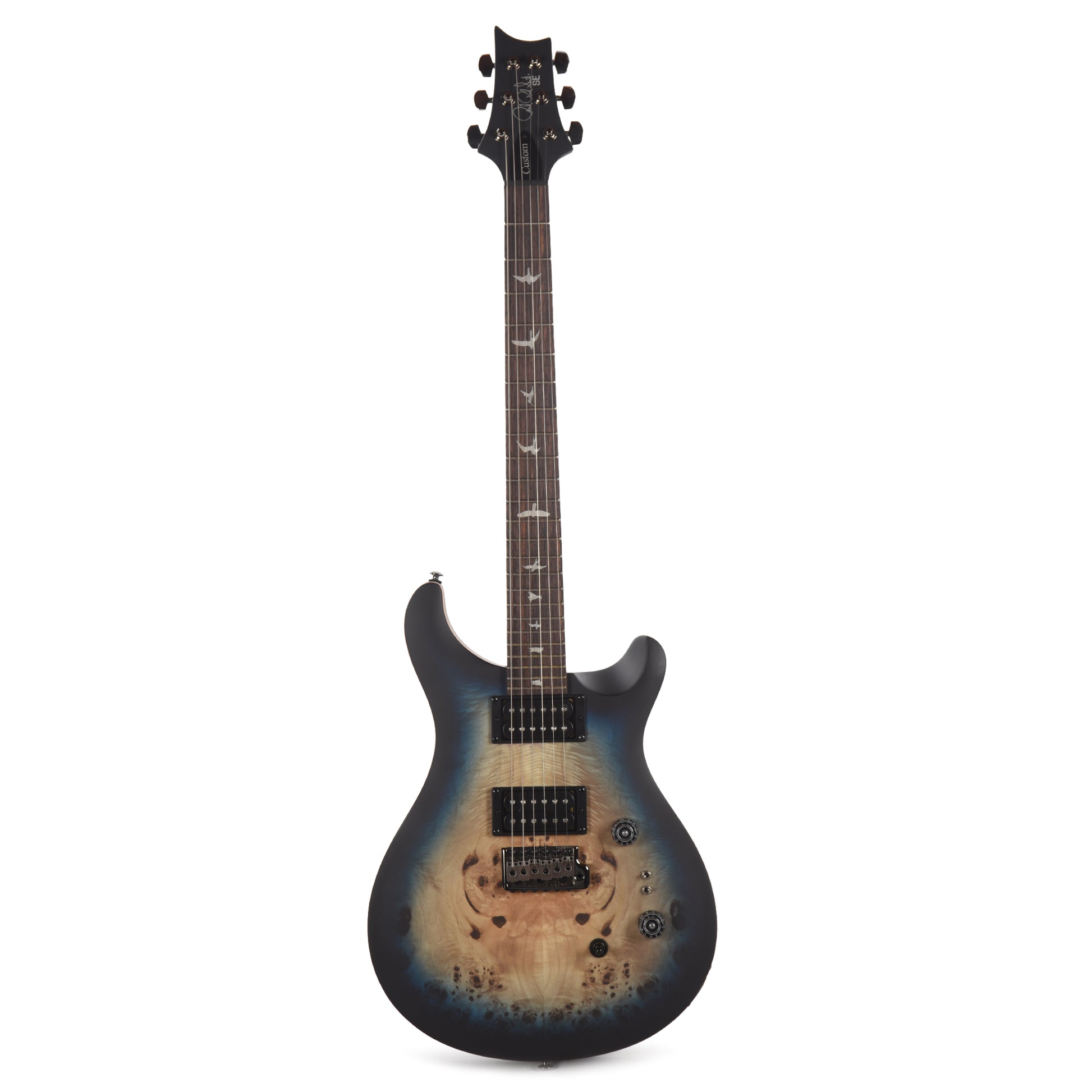 PRS Limited Edition SE Exotic Custom 24-08 Poplar Burl Lake Blue Midnight Burst Electric Guitars / Solid Body