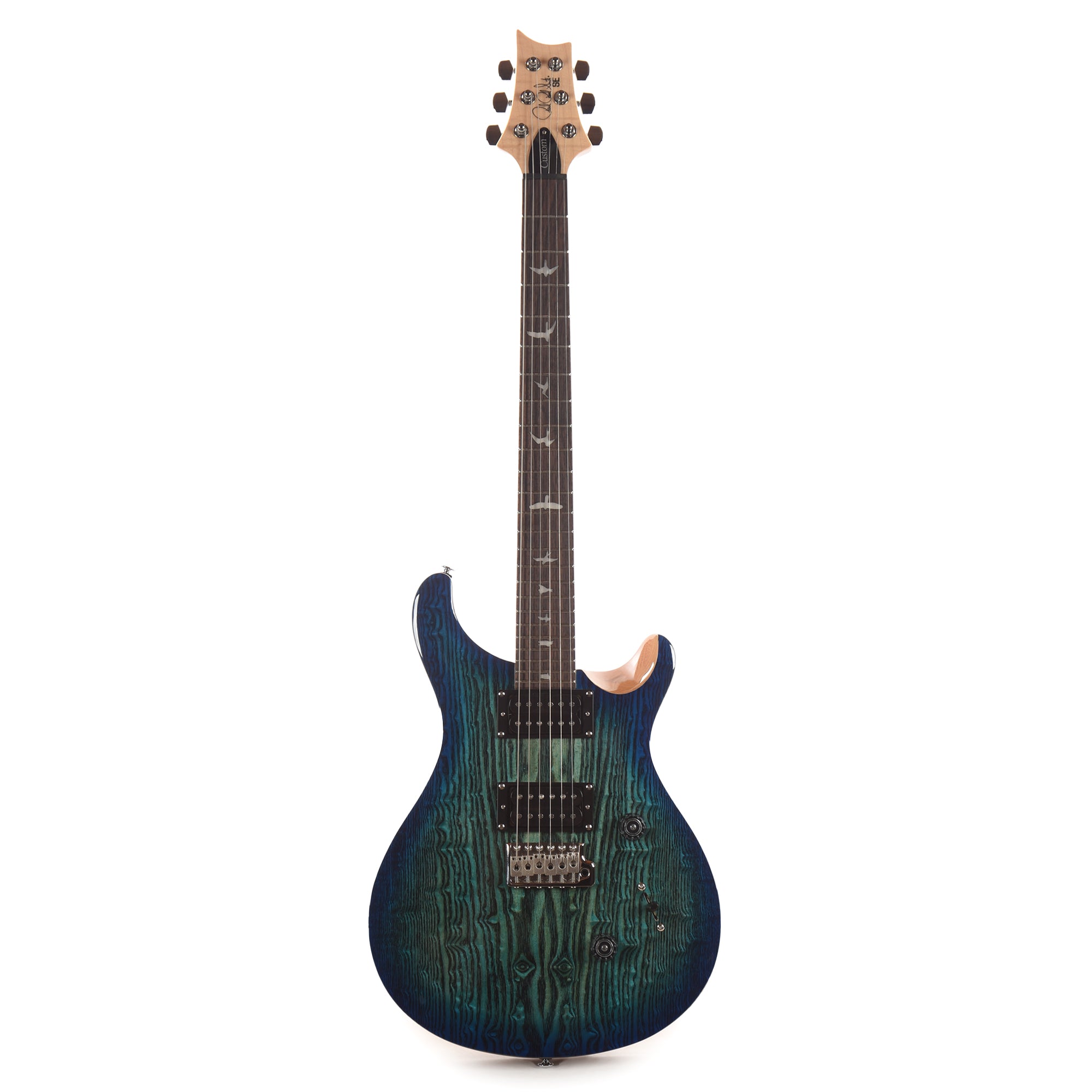 PRS Limited Edition SE Exotic Custom 24 Swamp Ash Burl Lake Blue w/Natural Back Electric Guitars / Solid Body