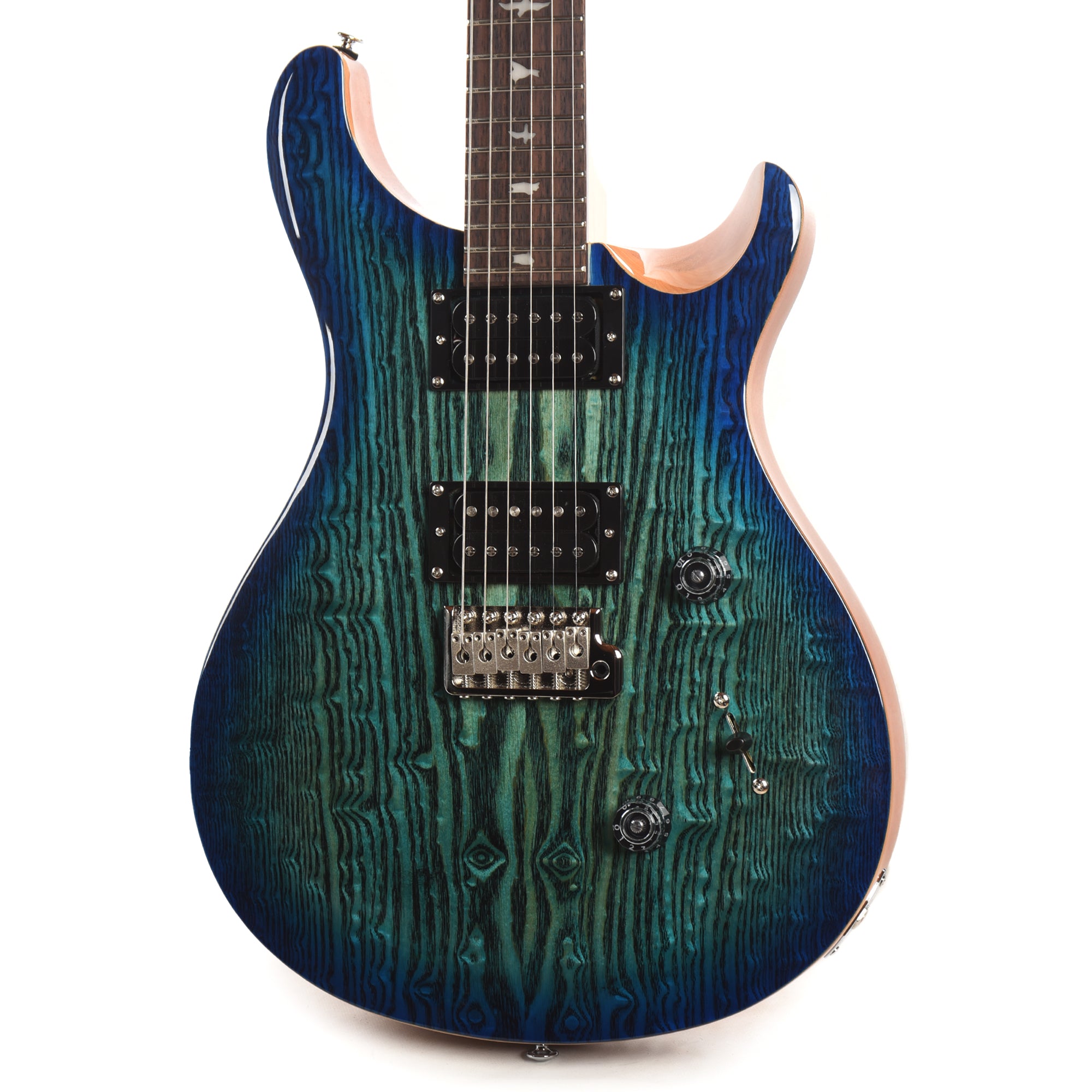 PRS Limited Edition SE Exotic Custom 24 Swamp Ash Burl Lake Blue w/Natural Back Electric Guitars / Solid Body