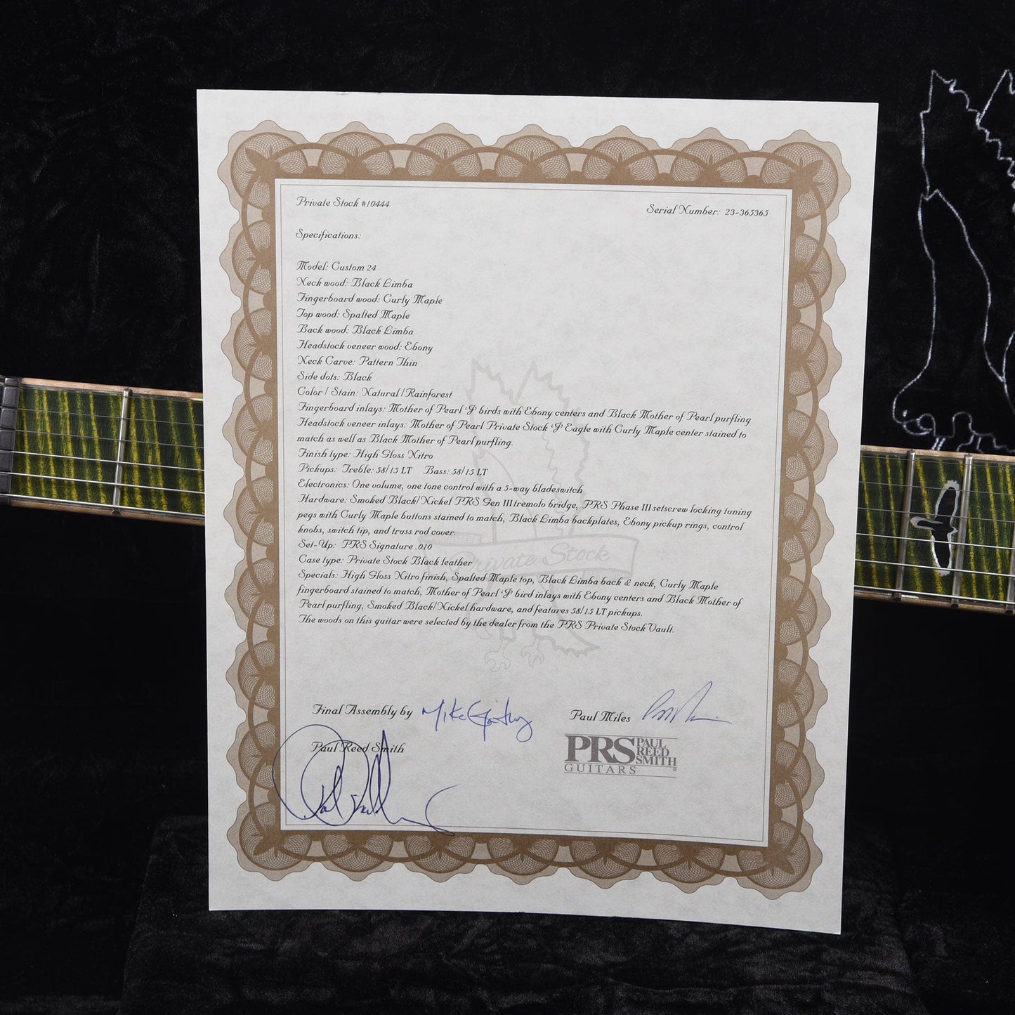 PRS Private Stock #10444 Custom 24 Rainforest Glow w/Black Limba Body, Neck, & Stained Curly Maple Fingerboard Electric Guitars / Solid Body