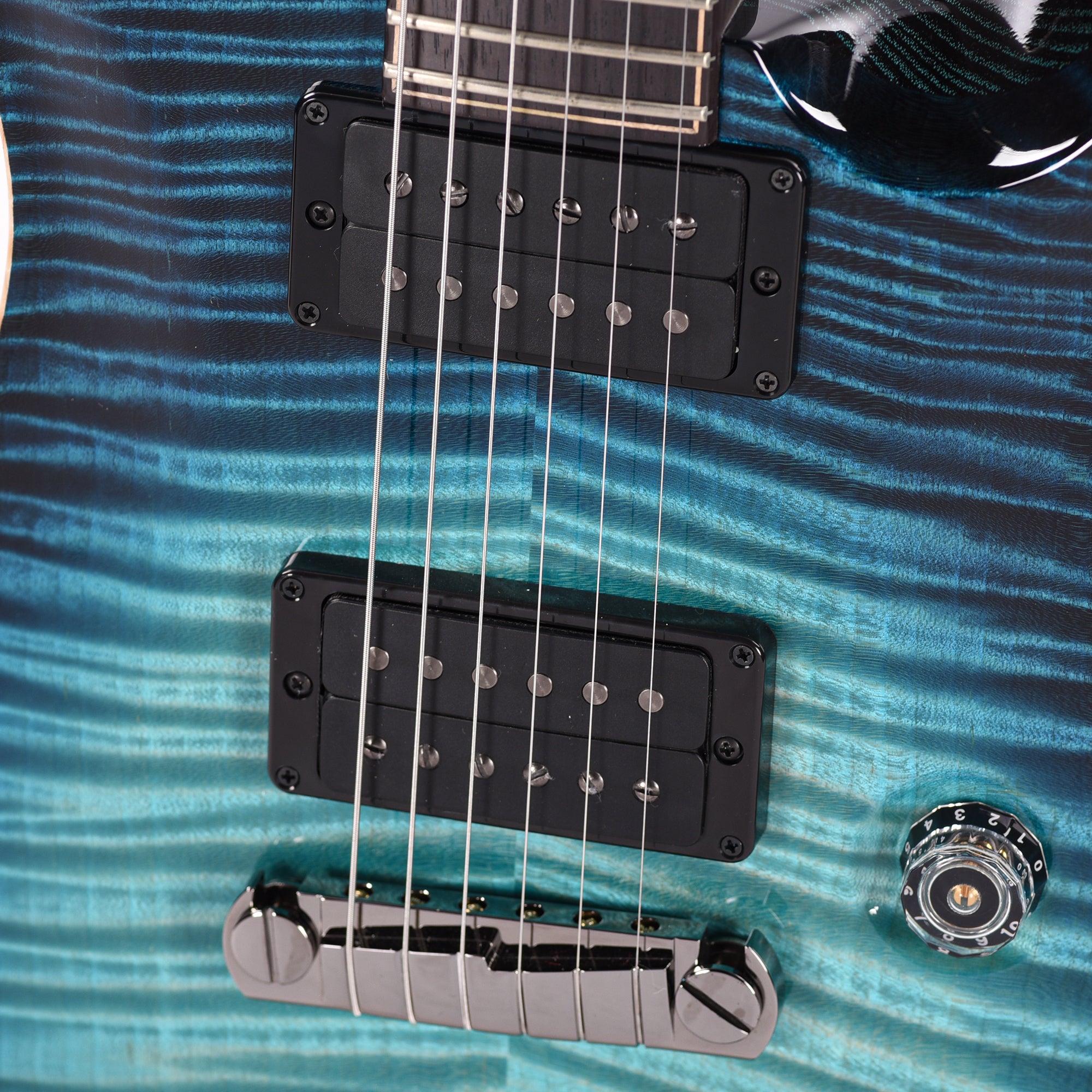 PRS Private Stock #11754 Custom 24 Stoptail Curly Maple/Swamp Ash Sub Zero Glow w/Rosewood Bats in Flight Inlay Electric Guitars / Solid Body