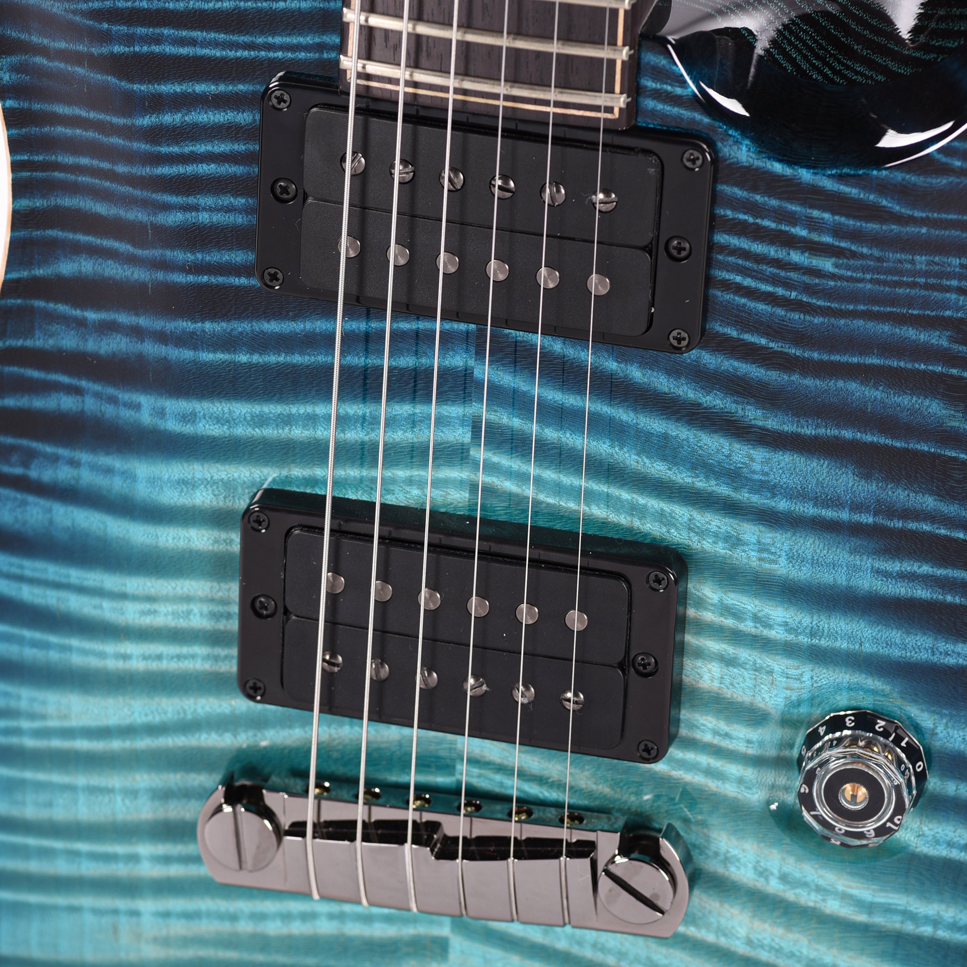 PRS Private Stock #11754 Custom 24 Stoptail Curly Maple/Swamp Ash Sub Zero Glow w/Rosewood Bats in Flight Inlay Electric Guitars / Solid Body