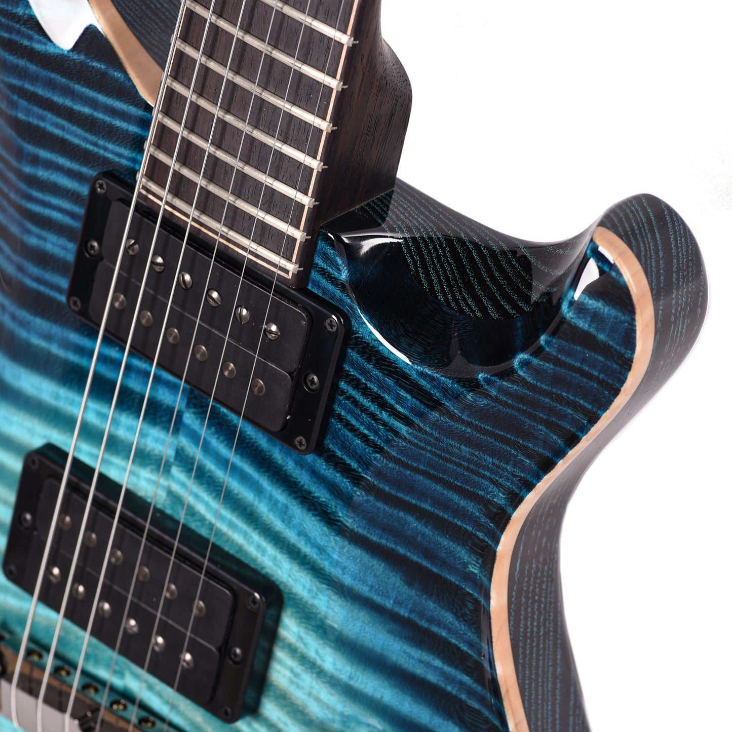 PRS Private Stock #11754 Custom 24 Stoptail Curly Maple/Swamp Ash Sub Zero Glow w/Rosewood Bats in Flight Inlay Electric Guitars / Solid Body
