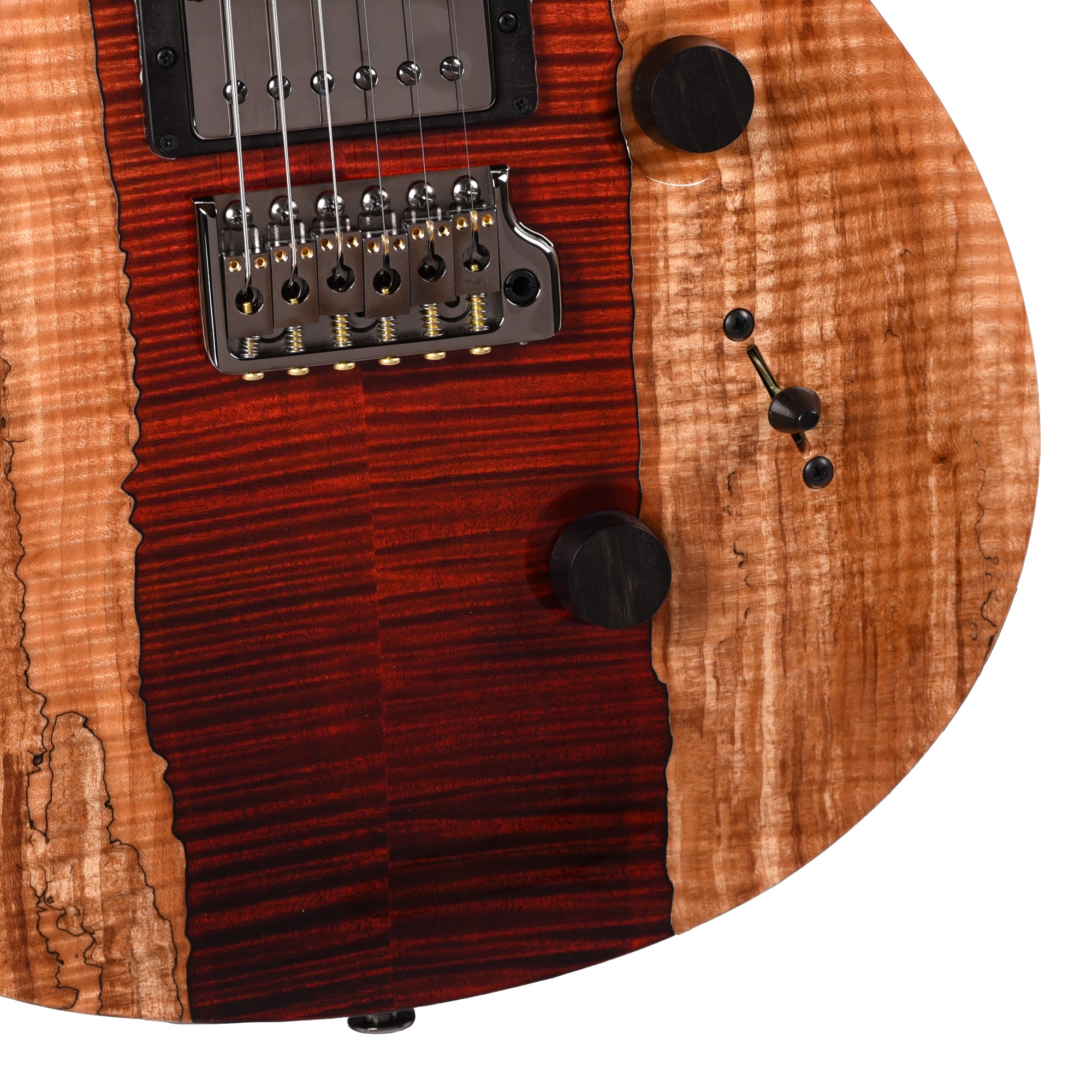 PRS Private Stock #11760 Custom 24 Spalted Maple/Black Limba Fire Red Fade w/Stained Curly Maple Fingerboard Electric Guitars / Solid Body