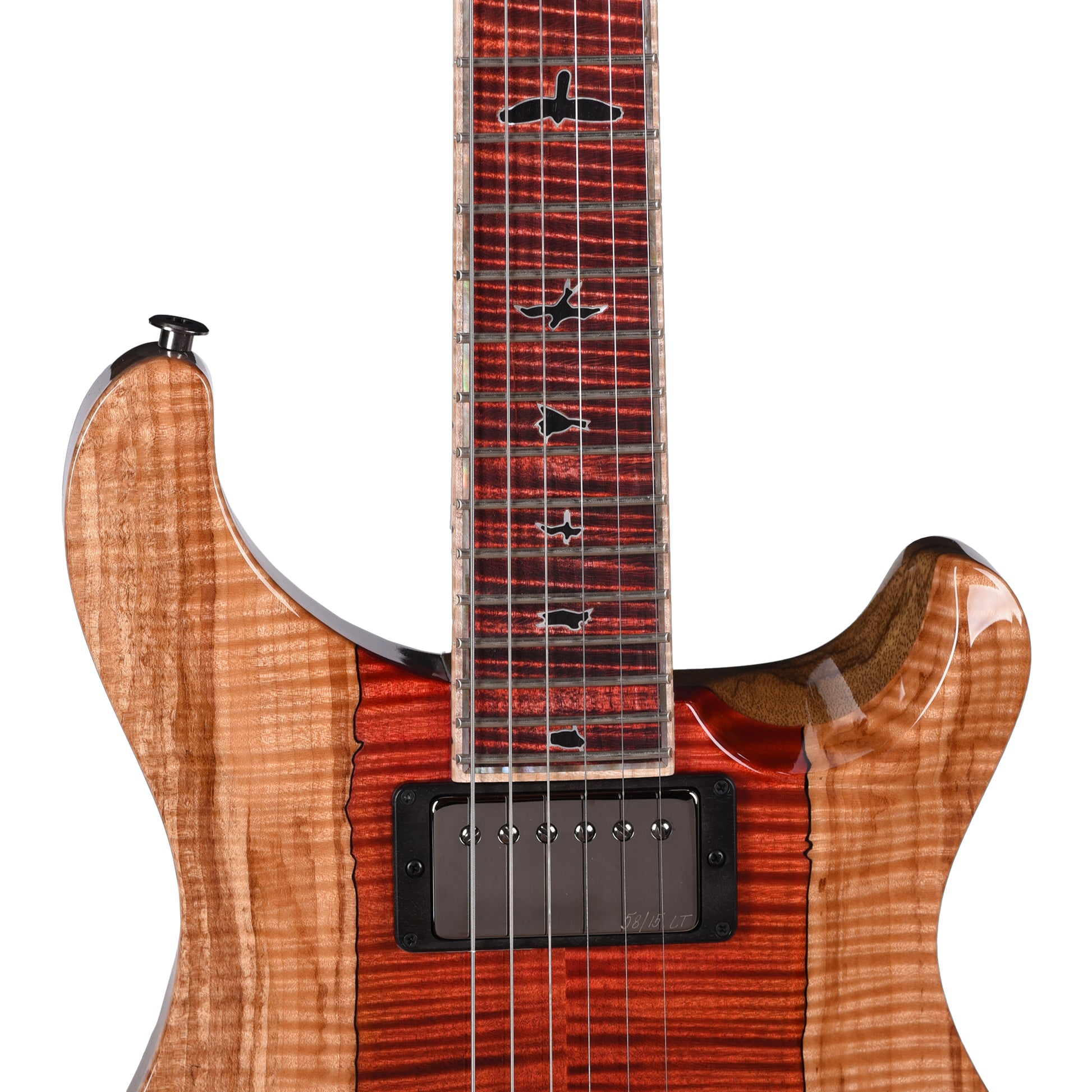 PRS Private Stock #11760 Custom 24 Spalted Maple/Black Limba Fire Red Fade w/Stained Curly Maple Fingerboard Electric Guitars / Solid Body