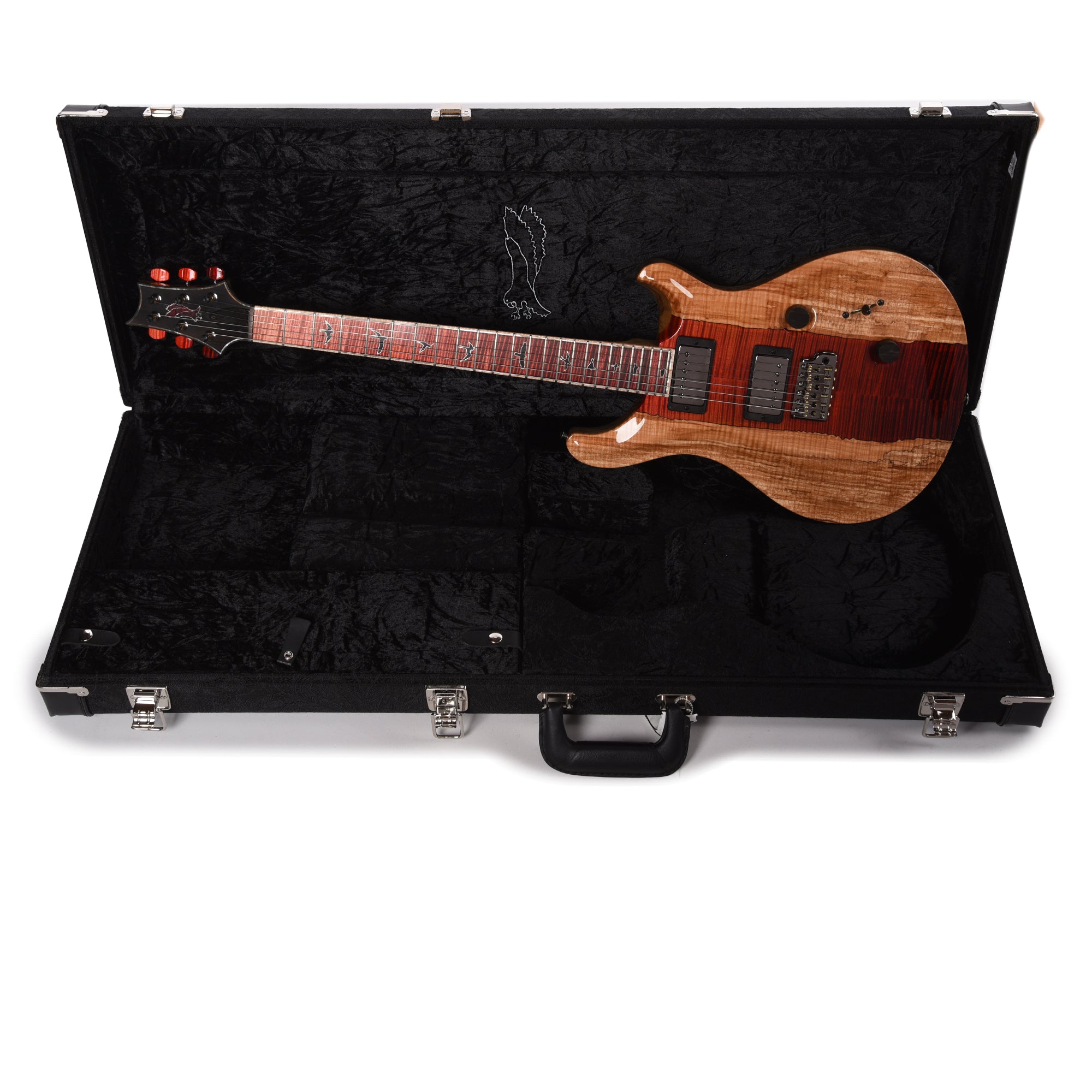 PRS Private Stock #11760 Custom 24 Spalted Maple/Black Limba Fire Red Fade w/Stained Curly Maple Fingerboard Electric Guitars / Solid Body