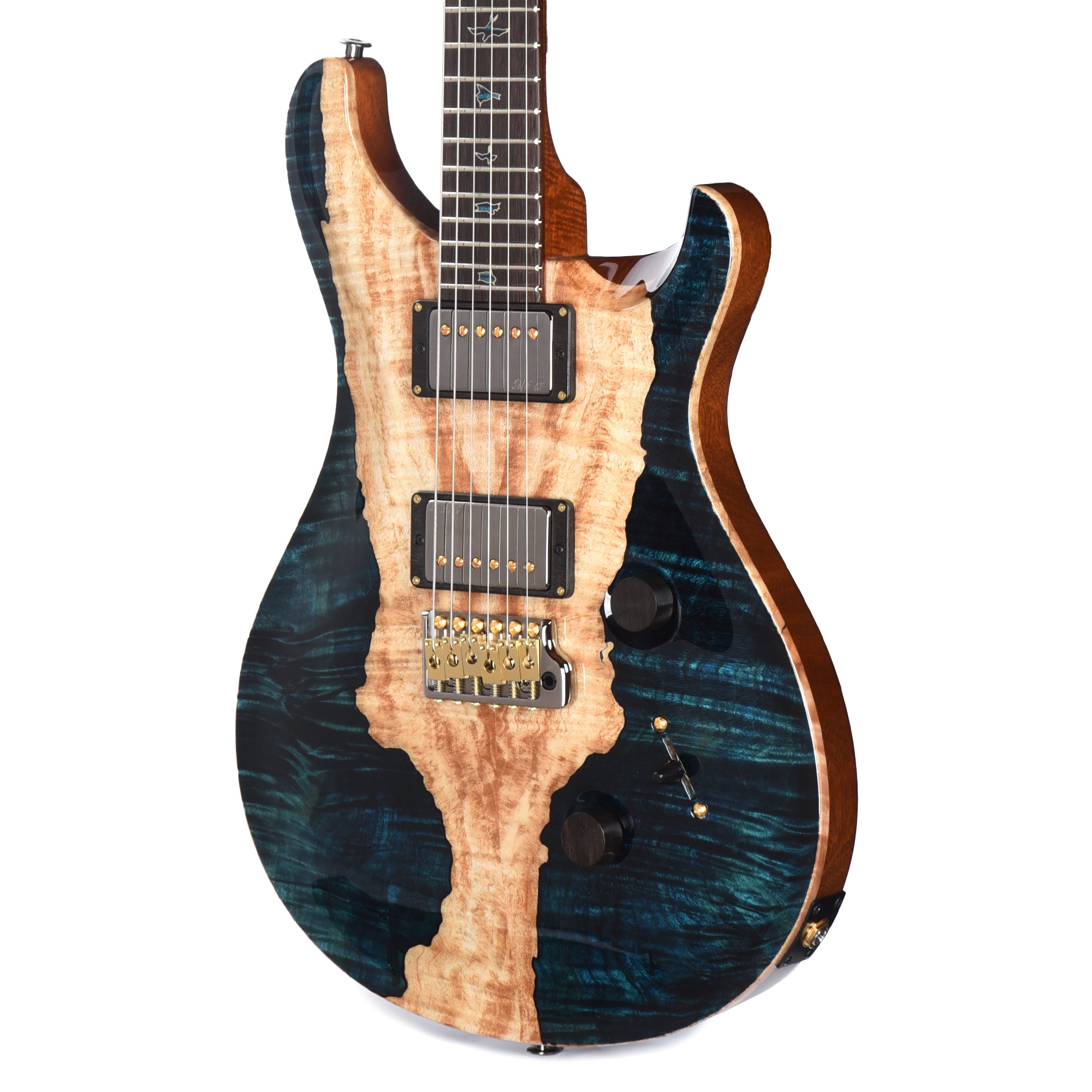 PRS Private Stock #11765 Custom 24 Spalted Maple/African Mahogany Blue Tourmaline w/Stained Curly Maple Inlays & Figured Mahogany Neck Electric Guitars / Solid Body