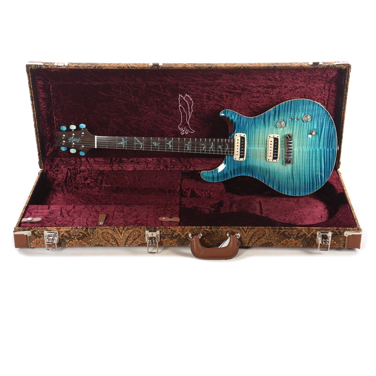 PRS Private Stock #11766 Paul's Guitar Curly Maple/Figured South American Mahogany Turquoise Glow w/Brazilian Rosewood Neck & Semi-Hollow Body/No F-Hole Electric Guitars / Solid Body