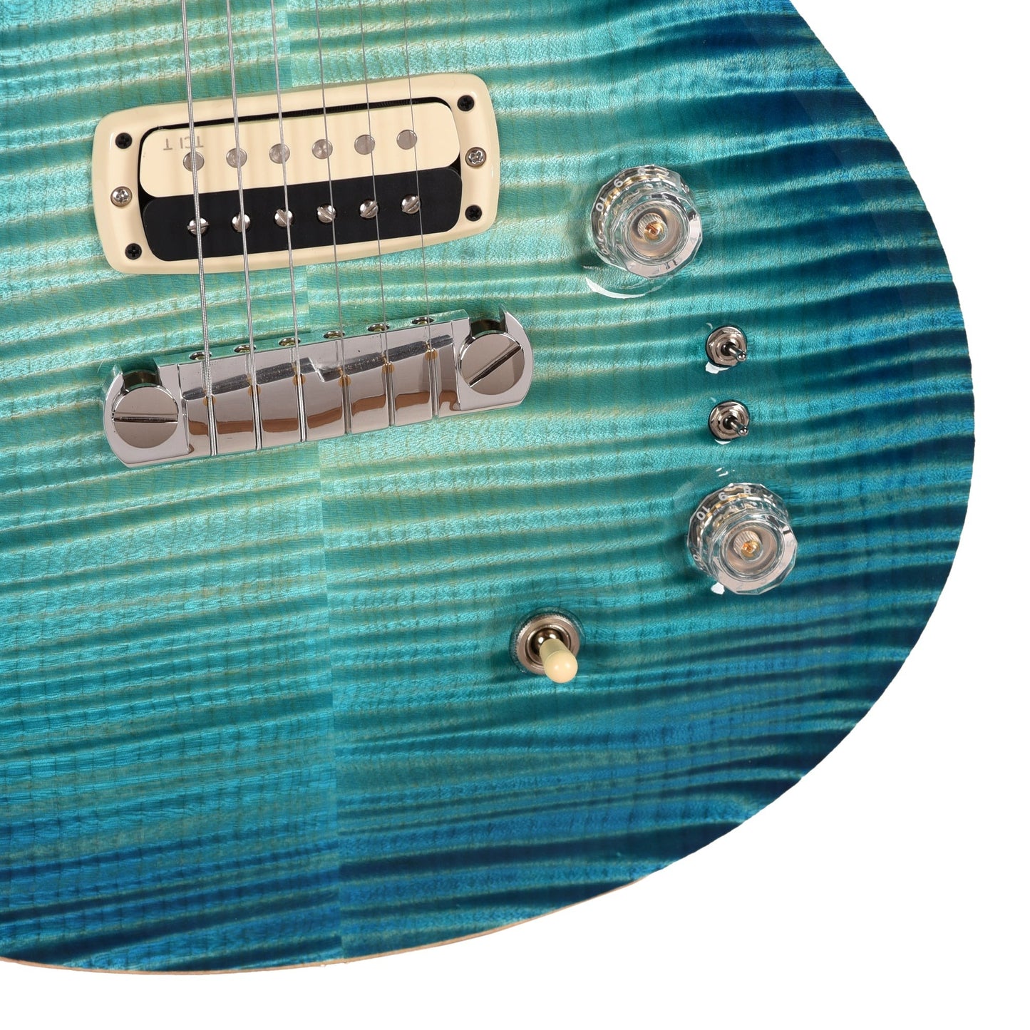 PRS Private Stock #11766 Paul's Guitar Curly Maple/Figured South American Mahogany Turquoise Glow w/Brazilian Rosewood Neck & Semi-Hollow Body/No F-Hole Electric Guitars / Solid Body