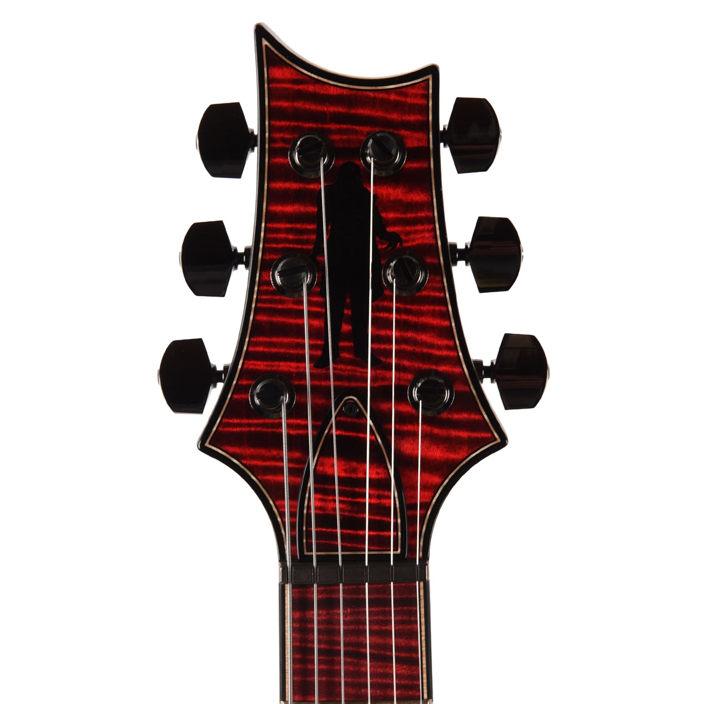 PRS Private Stock #12224 Modern Eagle V Curly Maple/Swamp Ash Blood Red Glow w/Black Wash Back & Bats in Flight Inlay Electric Guitars / Solid Body