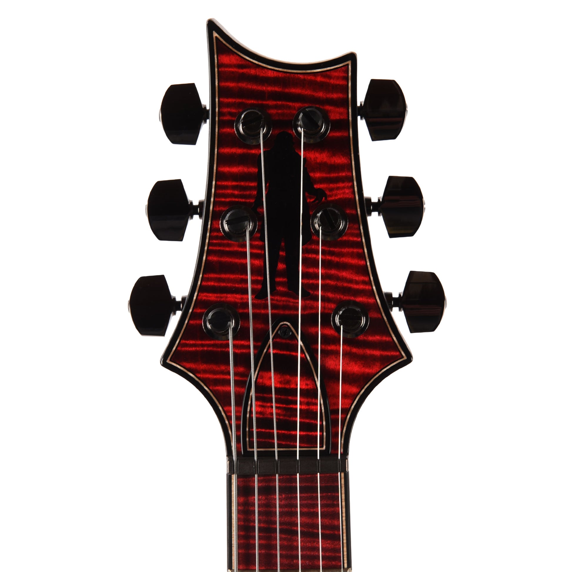 PRS Private Stock #12224 Modern Eagle V Curly Maple/Swamp Ash Blood Red Glow w/Black Wash Back & Bats in Flight Inlay Electric Guitars / Solid Body
